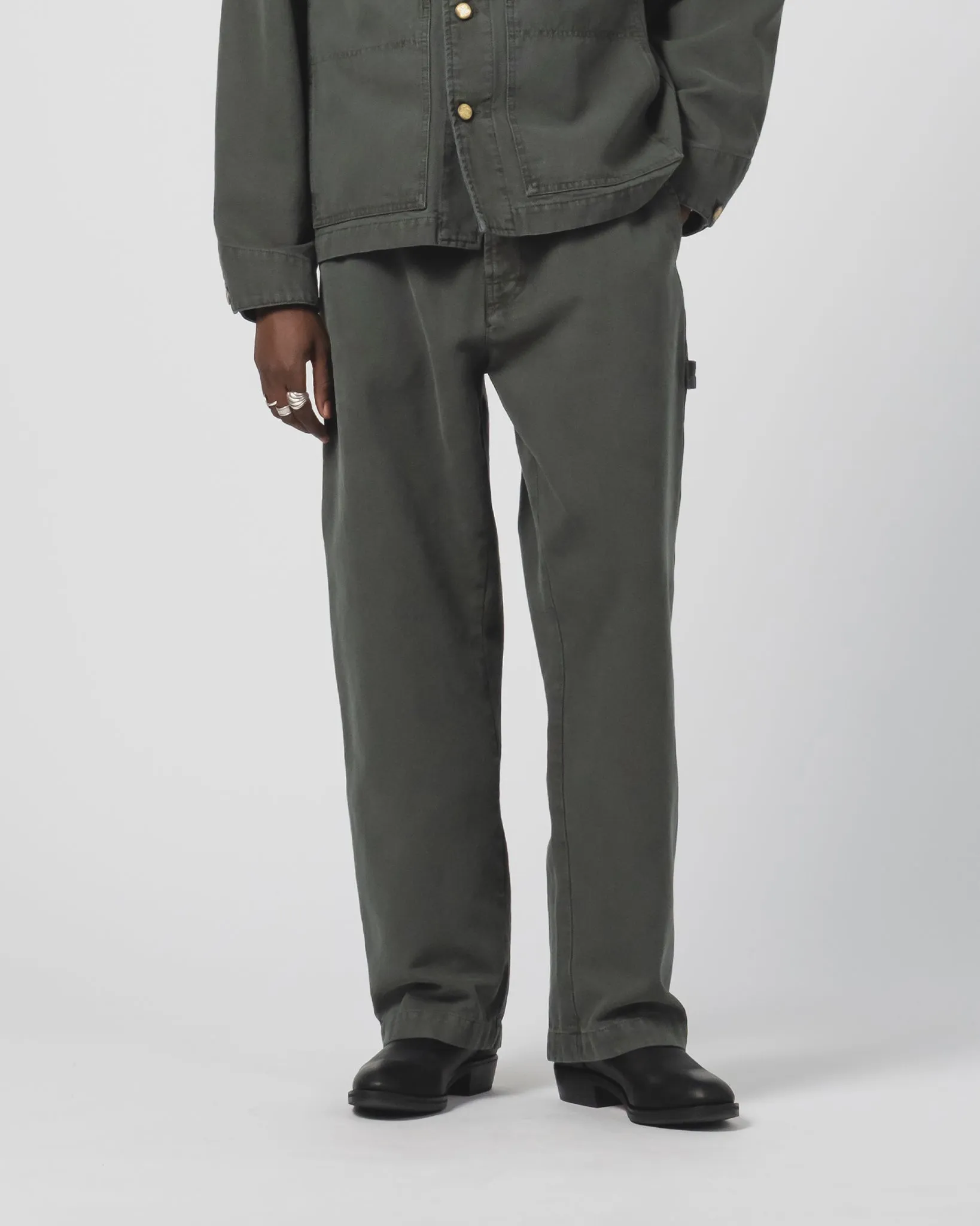 Oakland Chino Canvas Forest Green Stretchable Fabric