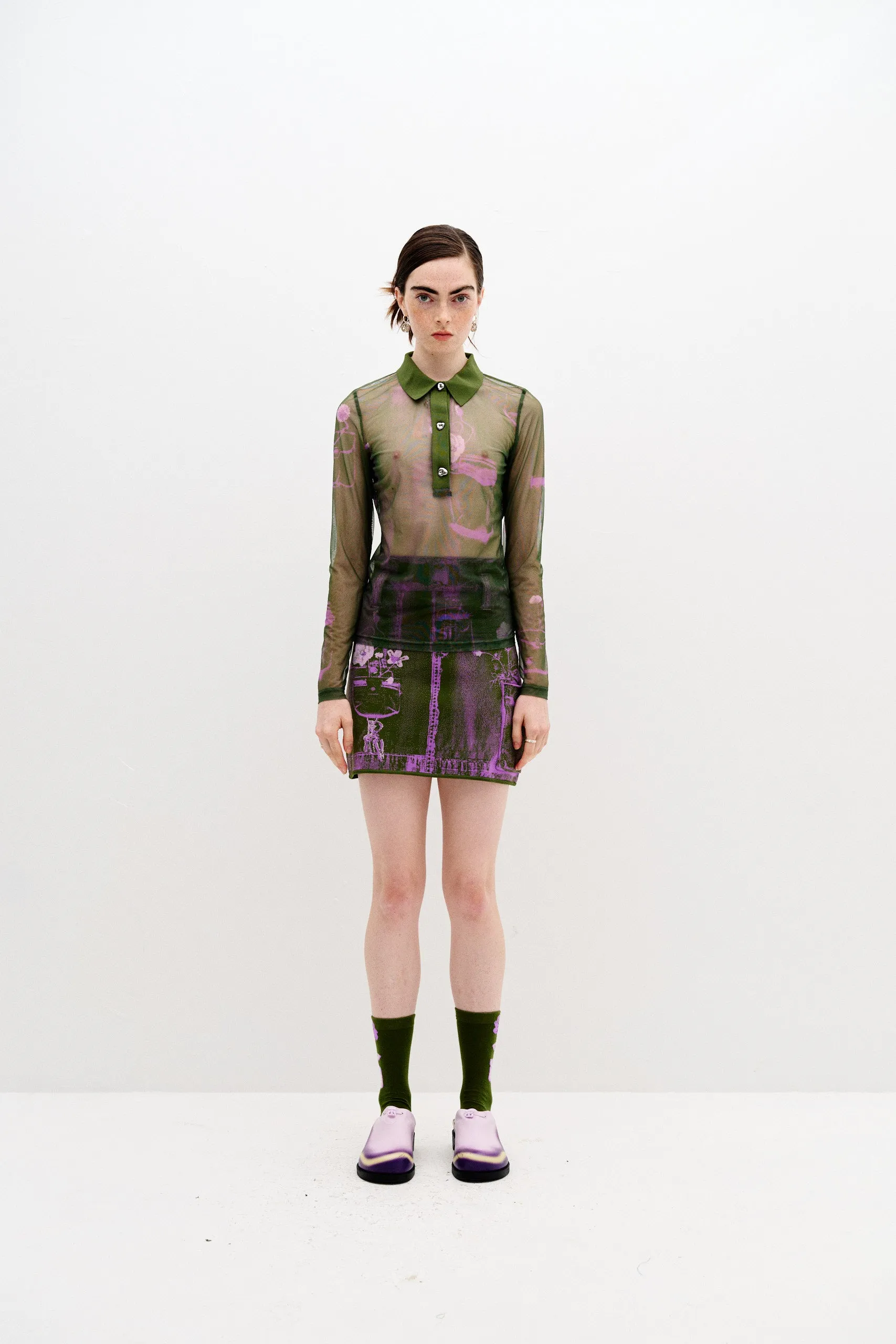 SCARLET MIXED MEDIA SHEER SHIRT BreathableBack