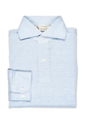 The Armoury Silver Lake Cotton/Linen Long Sleeve Spread Collar Polo *sample* Trendy Outfit Sustainable Choice