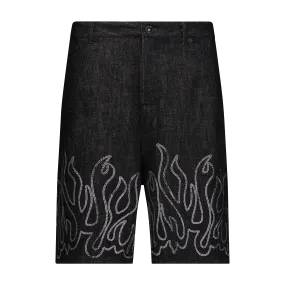Freestyle Fit UP IN FLAMES DENIM SHORTS