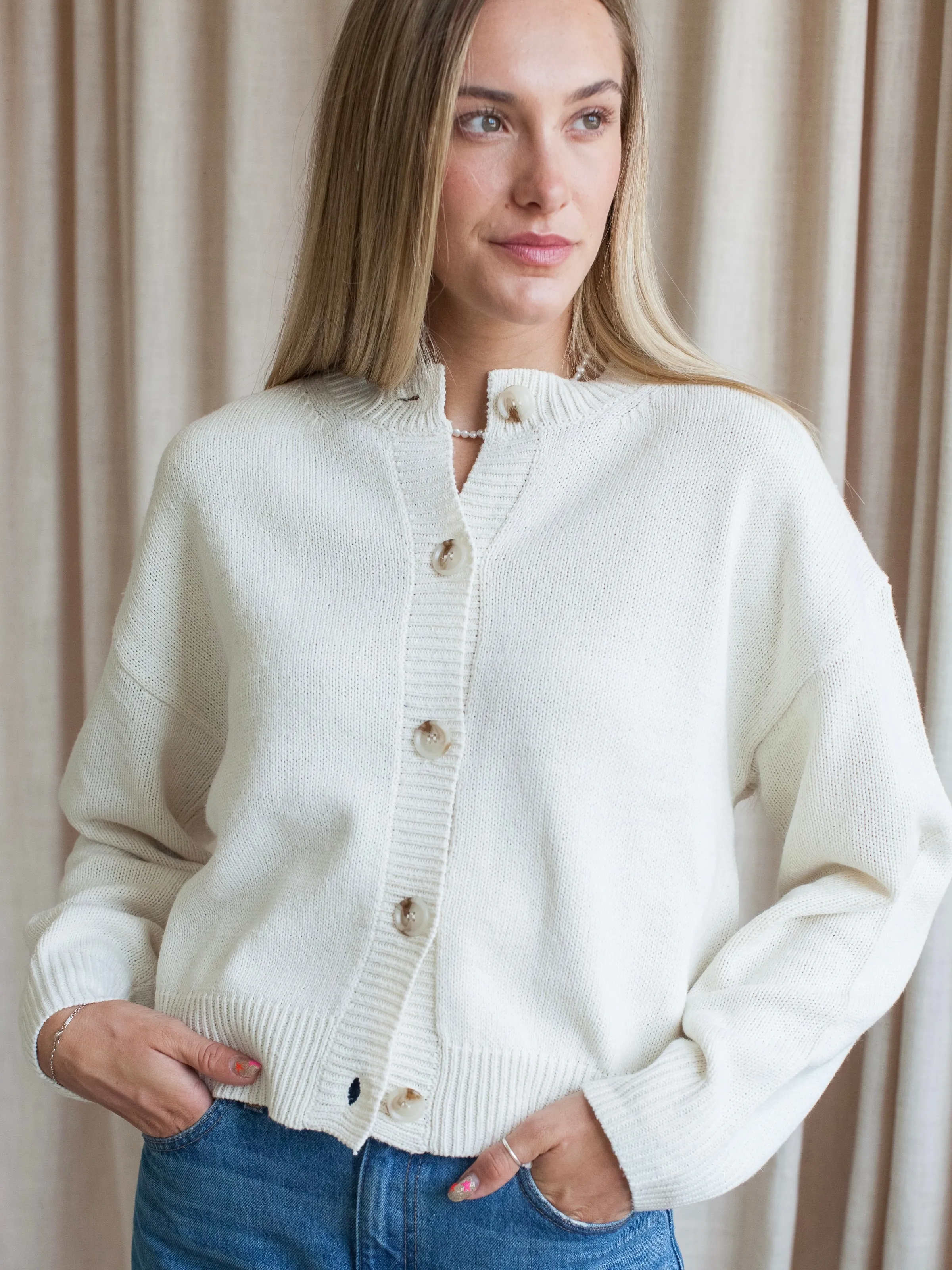 Ophelia Cardigan- Cream Active Layer