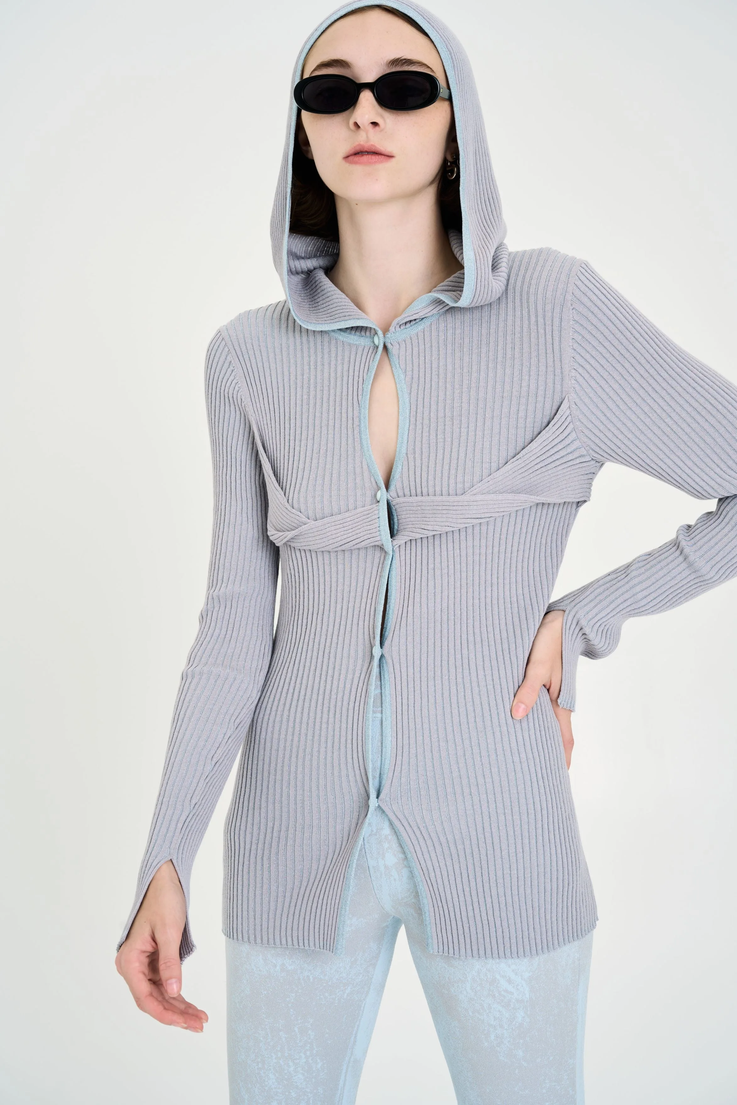 AdjustableDrawstring Bonded seams ORCHID METALLIC LONG SLEEVE HOODY