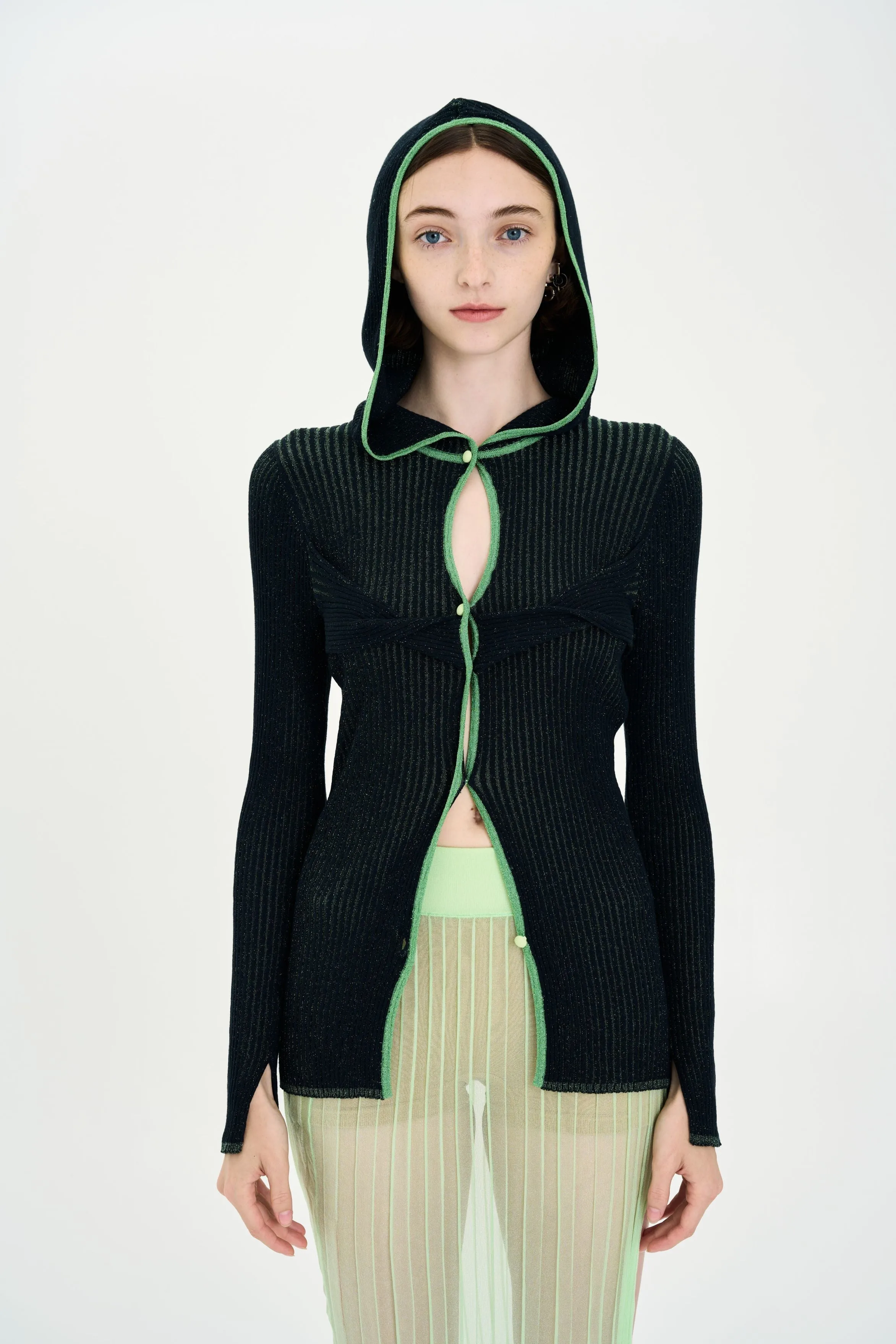 ORCHID METALLIC LONG SLEEVE HOODY Durable Double Stitching