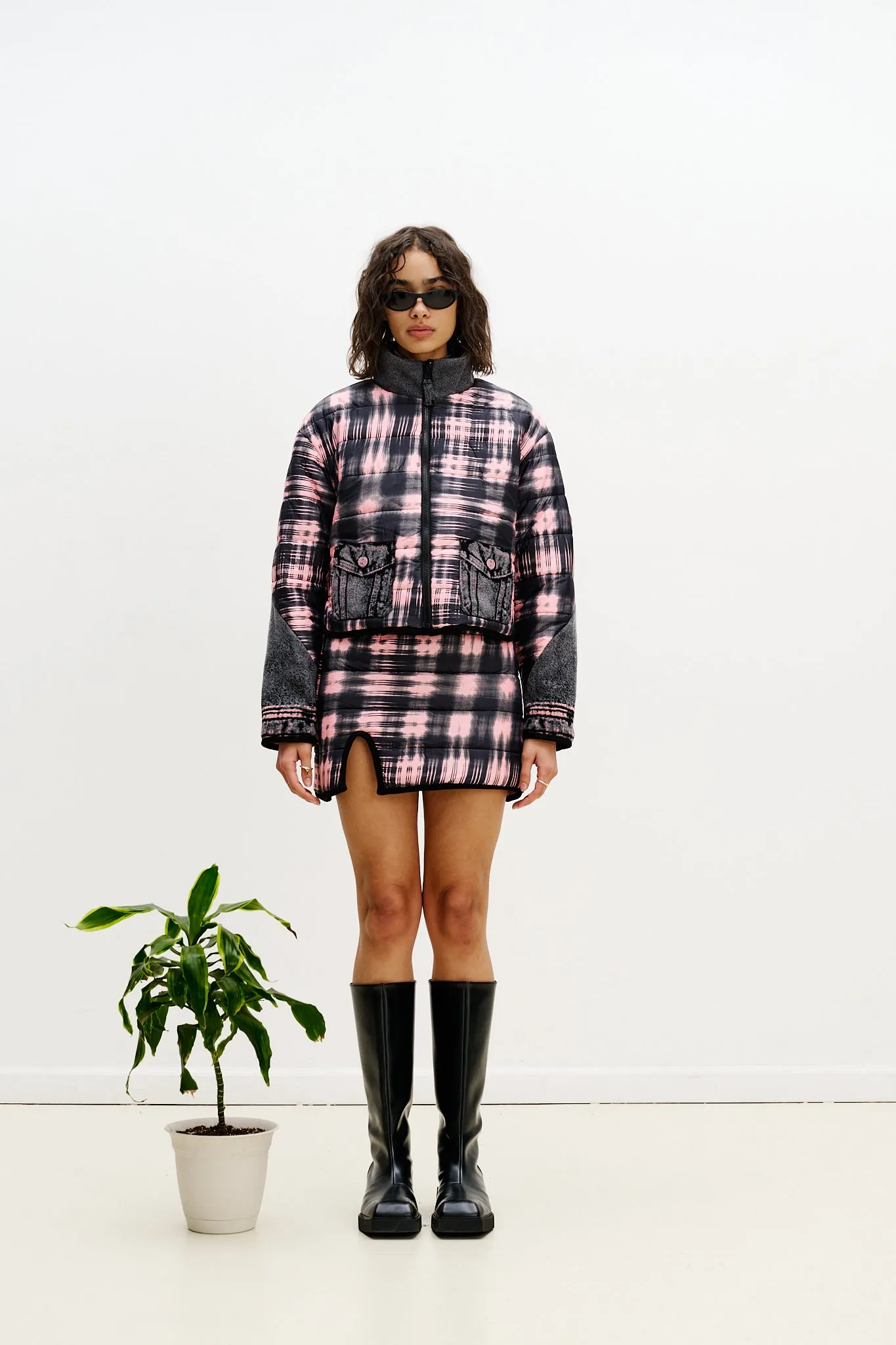 ORORO REVERSIBLE QUILTED JACKET AdjustableDrawcordHem Frictionless Lining