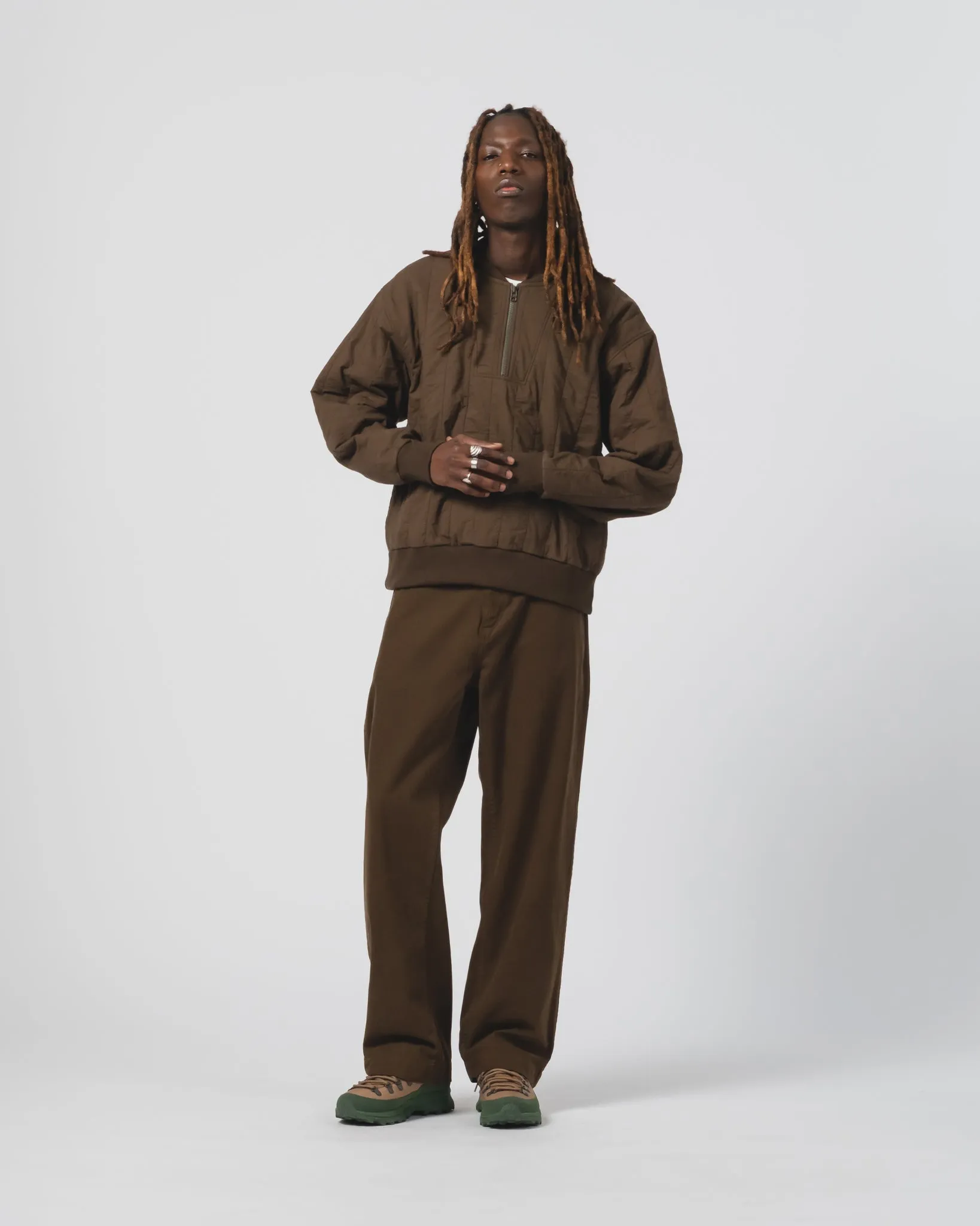 Effortless Fashion Oslo Sweater Quilted Cotton Java Brown