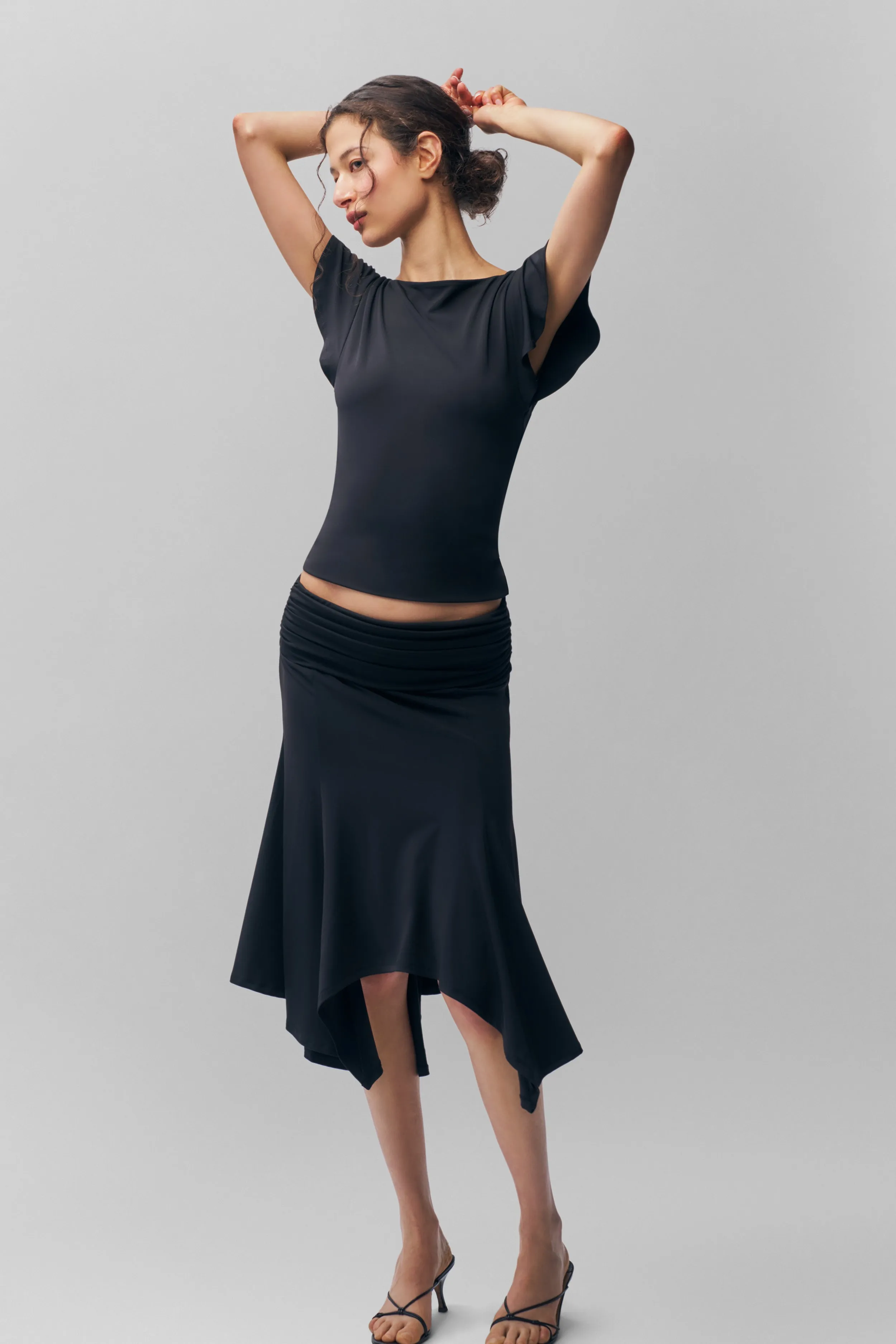 Ombre effect Stretch Waist Soffiano Skirt