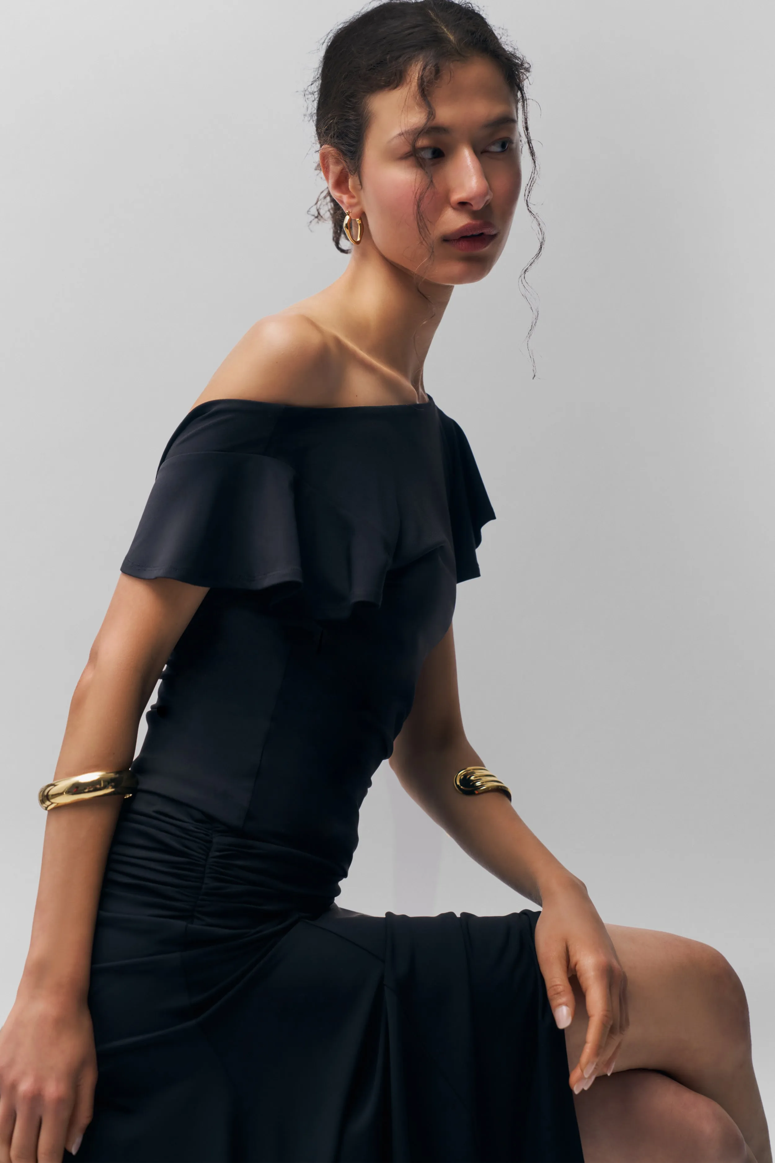 Gathered waist Soffiano Skirt