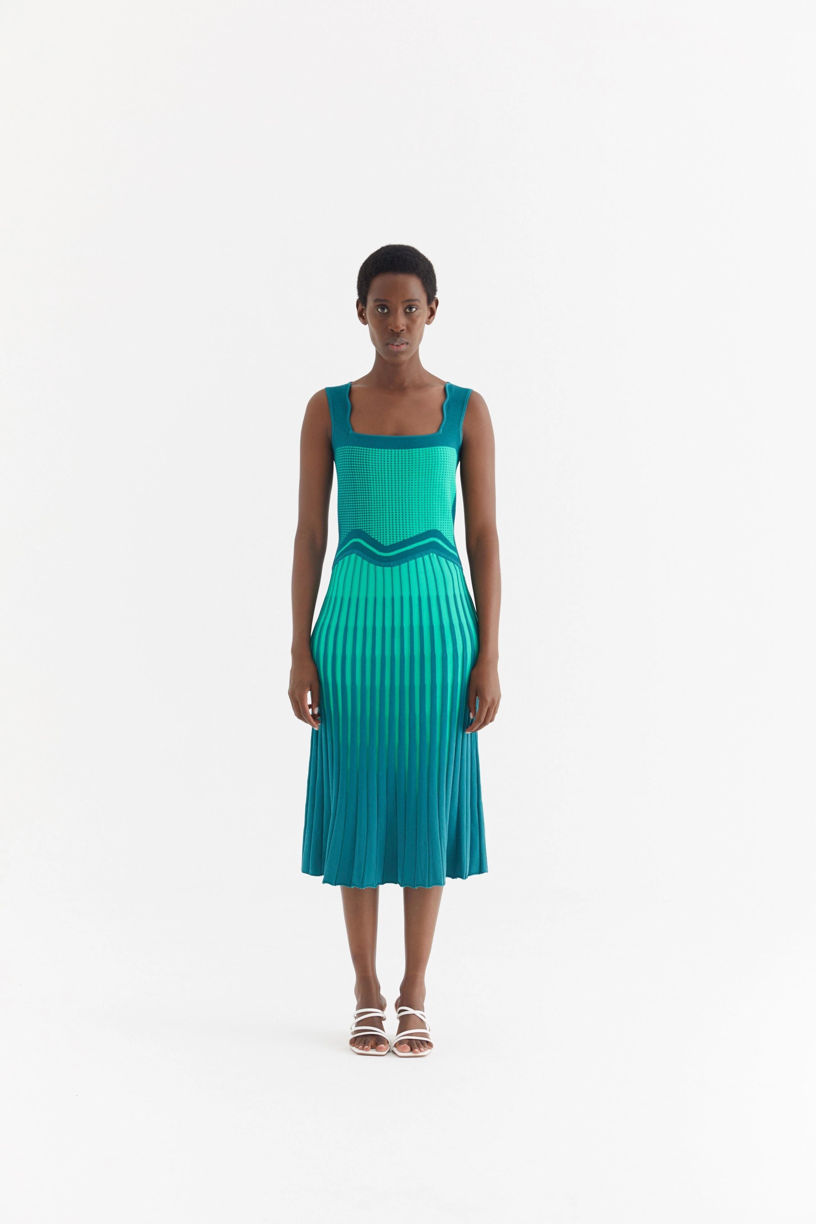 Chic Direction PARLOR WAVY TANK DRESS