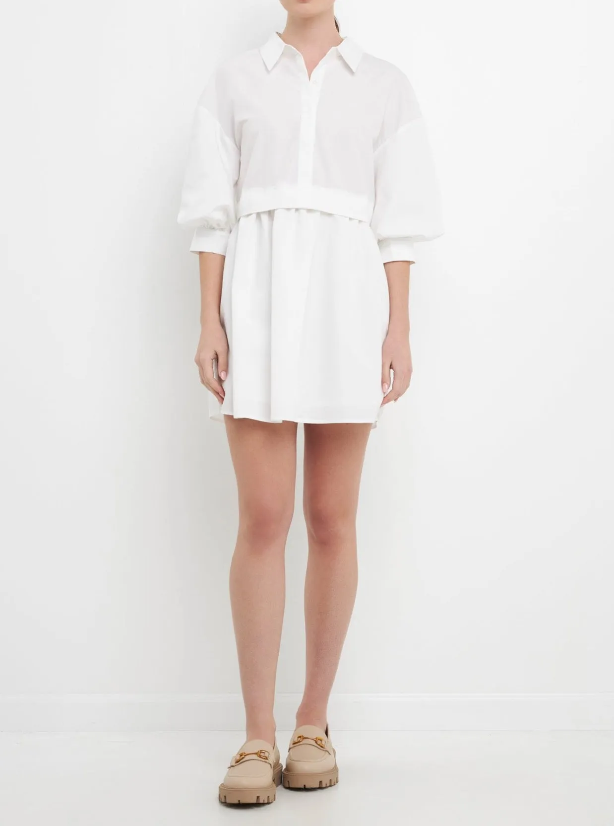 Pauline Shirt Dress Lace-Edge