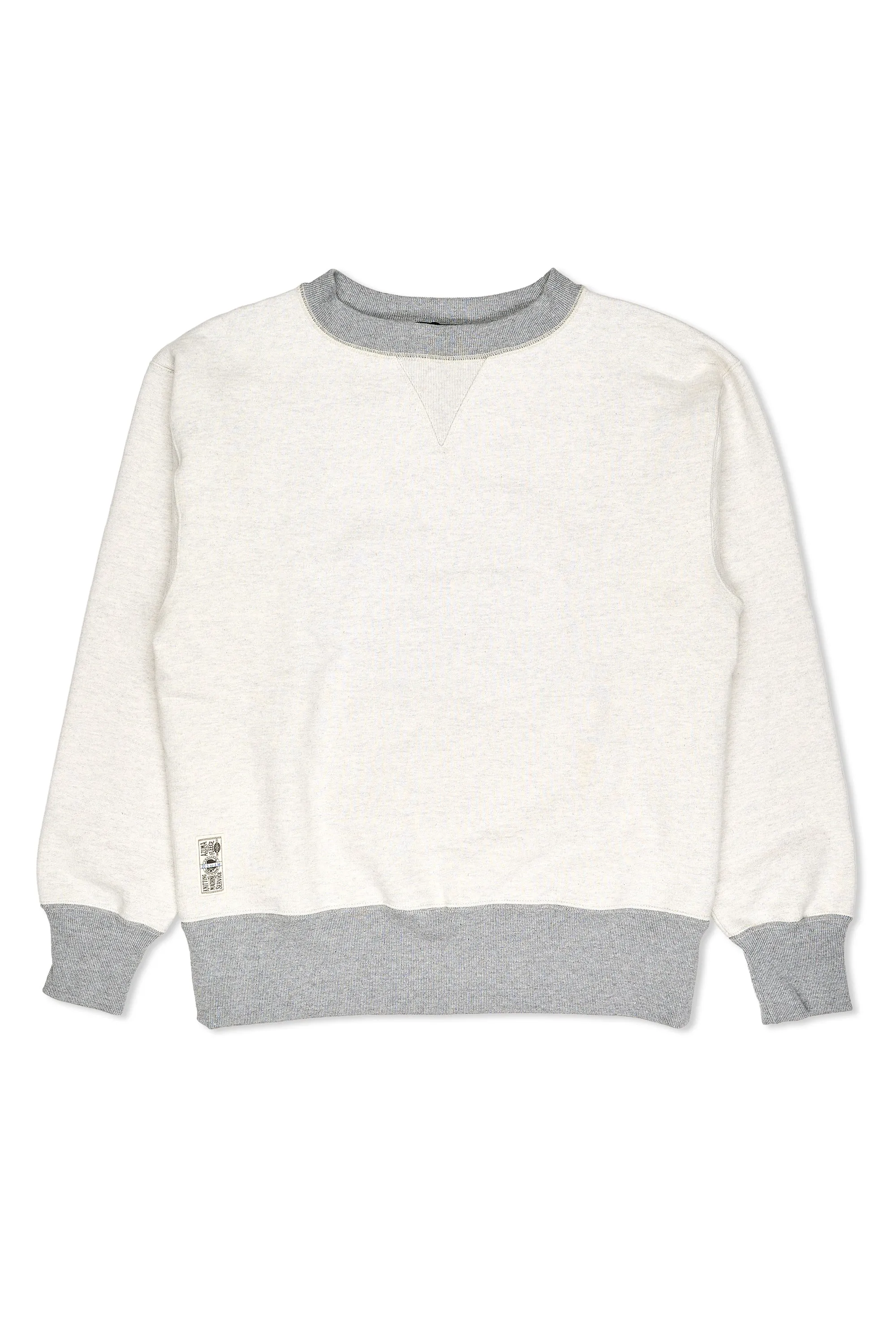 Nigel Cabourn Ivory 50s 20.5oz Cotton Crew Neck Sweatshirt Vintage Wash