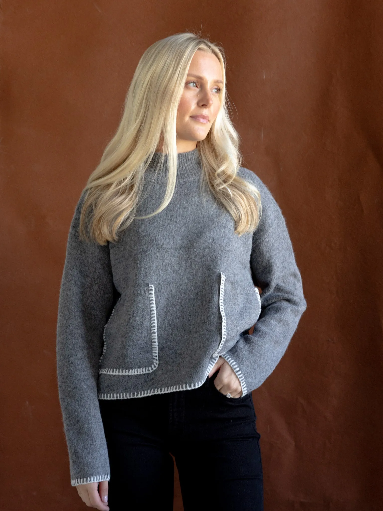 Alex Embroidered Sweater Cozy Layered Wear