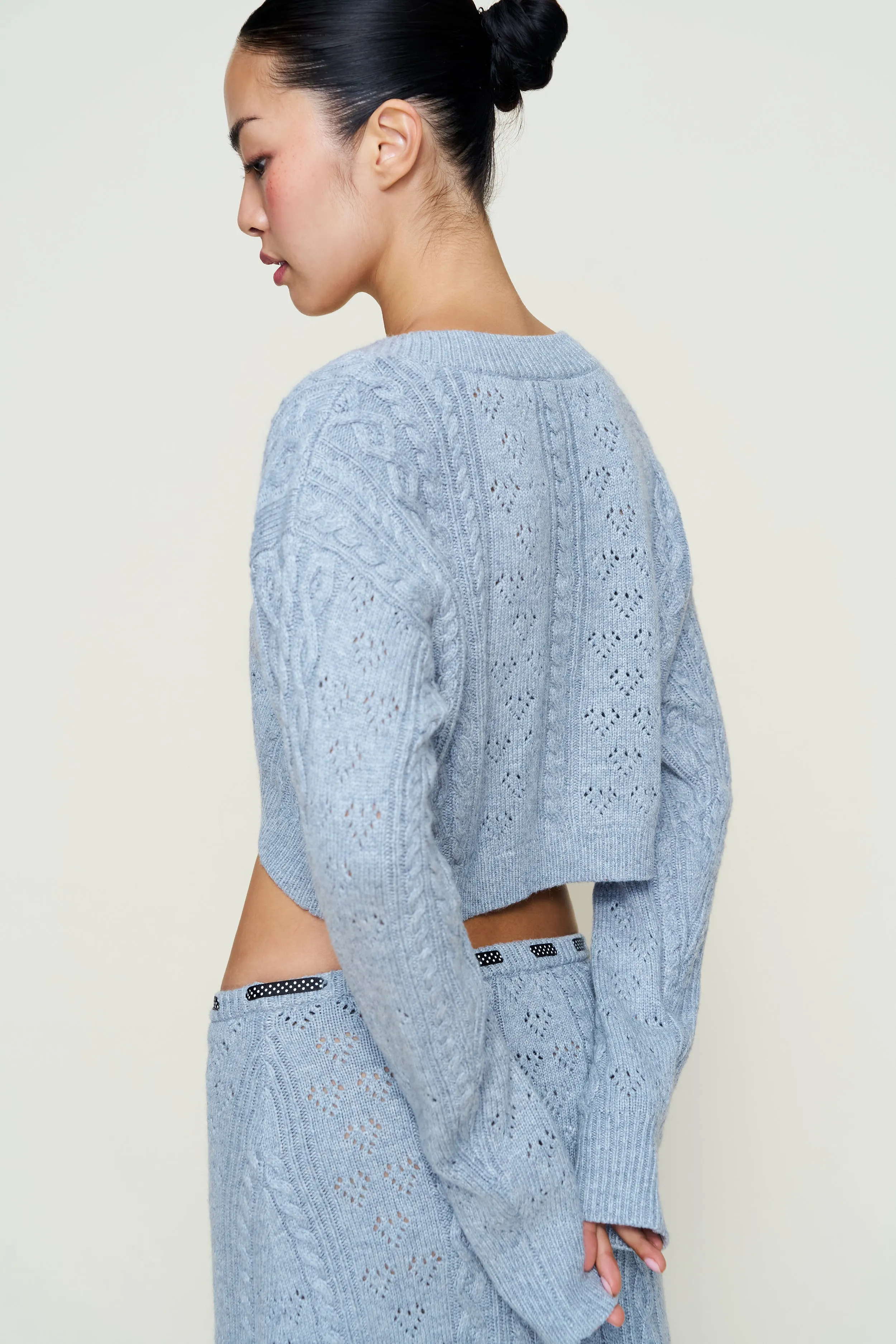 Noah Wool Cable Crop Cardigan All Day Wear