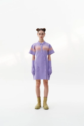 Comfortable travel dress Soft Fabric PHOEBE "SPRAY PAINTED" POLO DRESS