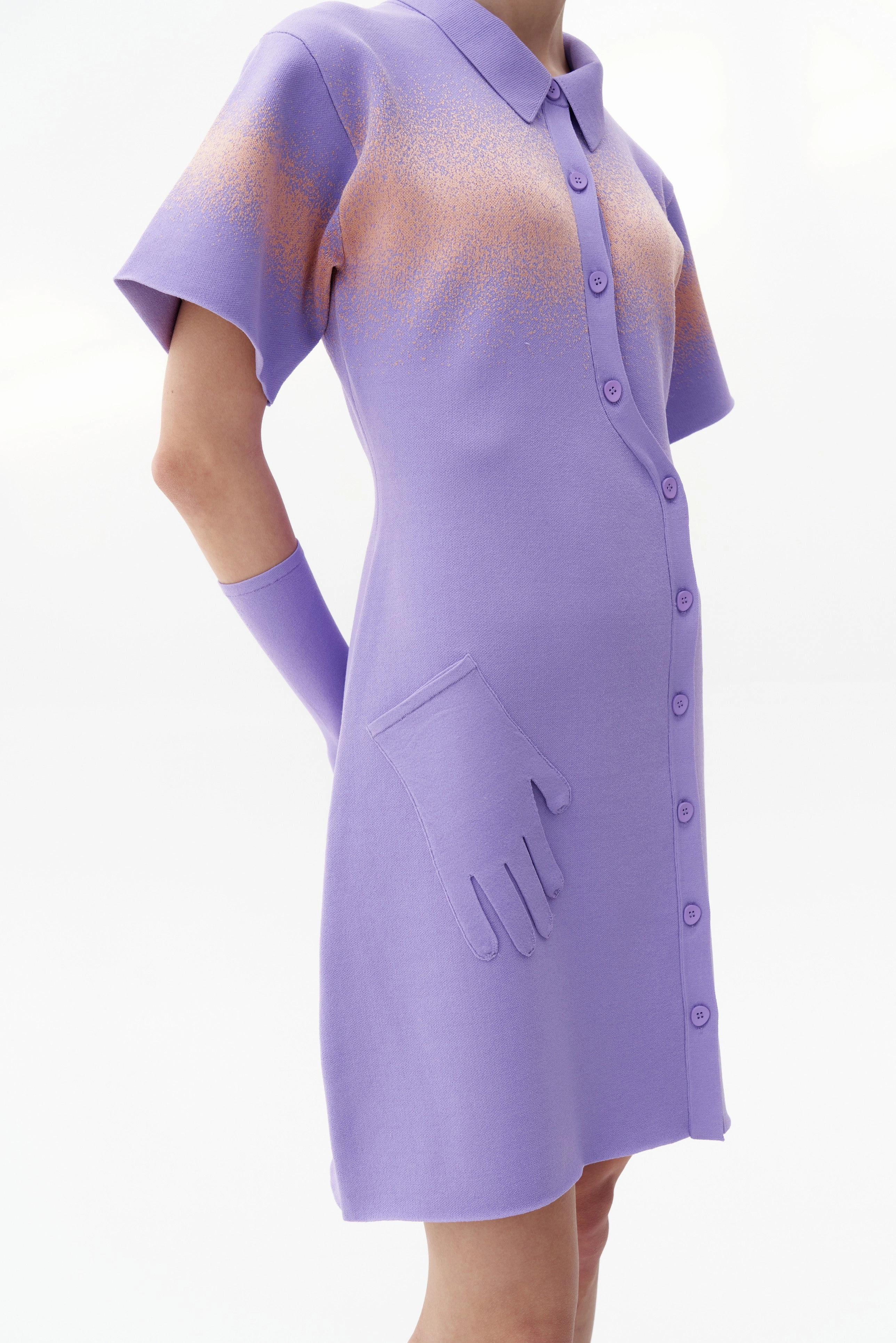 Office Glam Lightweight Layer PHOEBE "SPRAY PAINTED" POLO DRESS