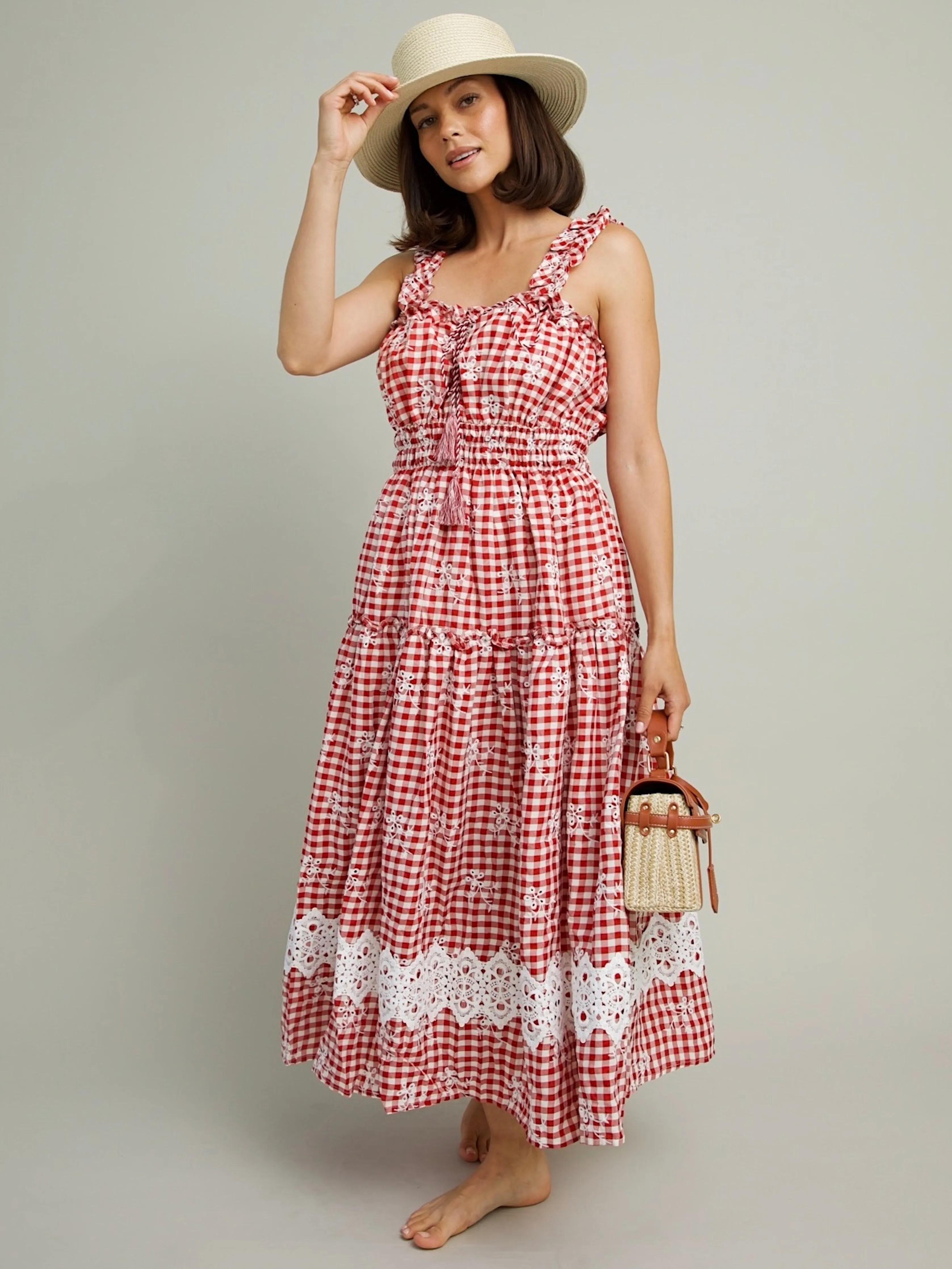 Picnic Plaid Dress travel mode Travel-friendly