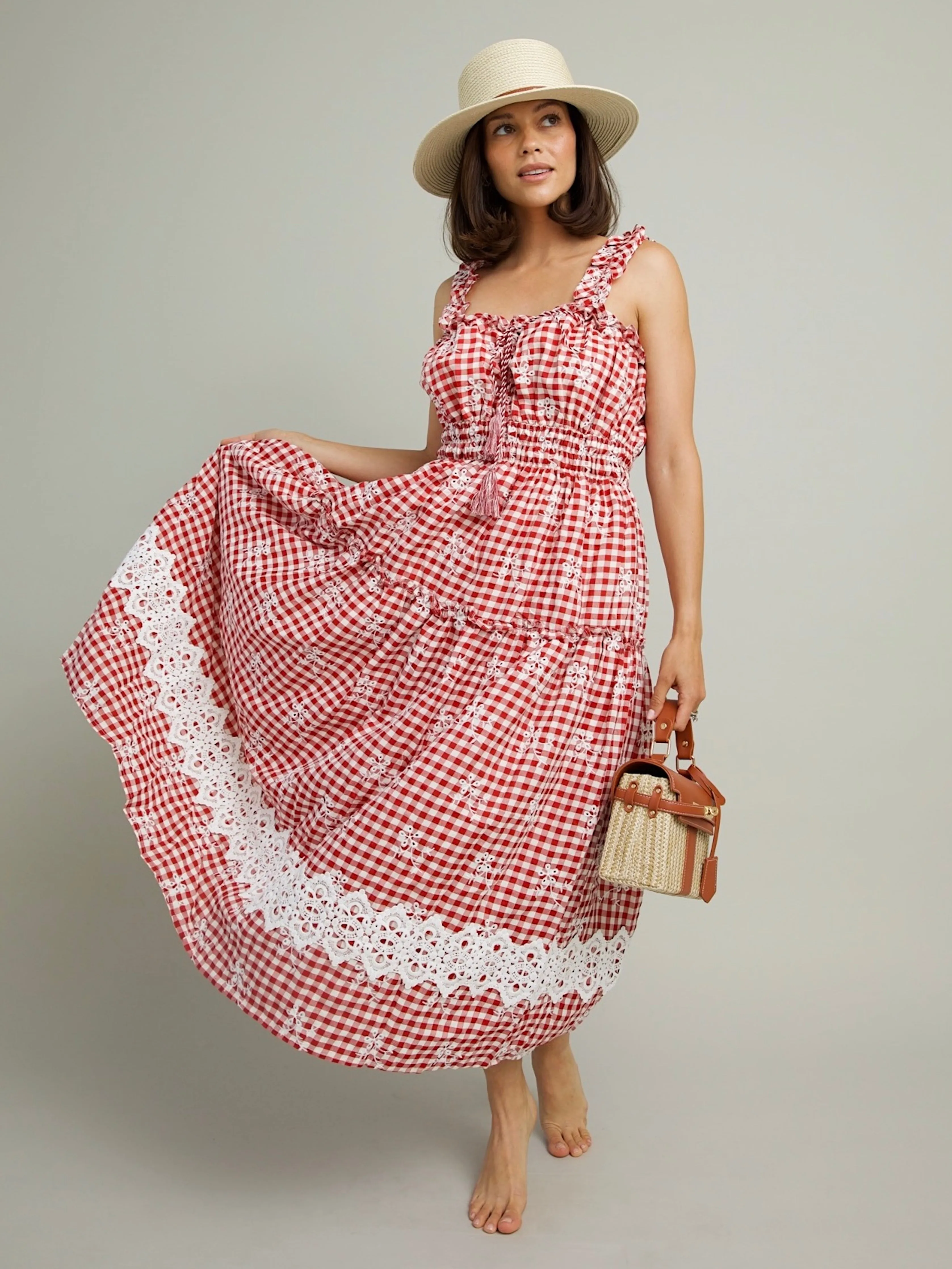 Picnic Plaid Dress Sheer Light Vibrant pattern
