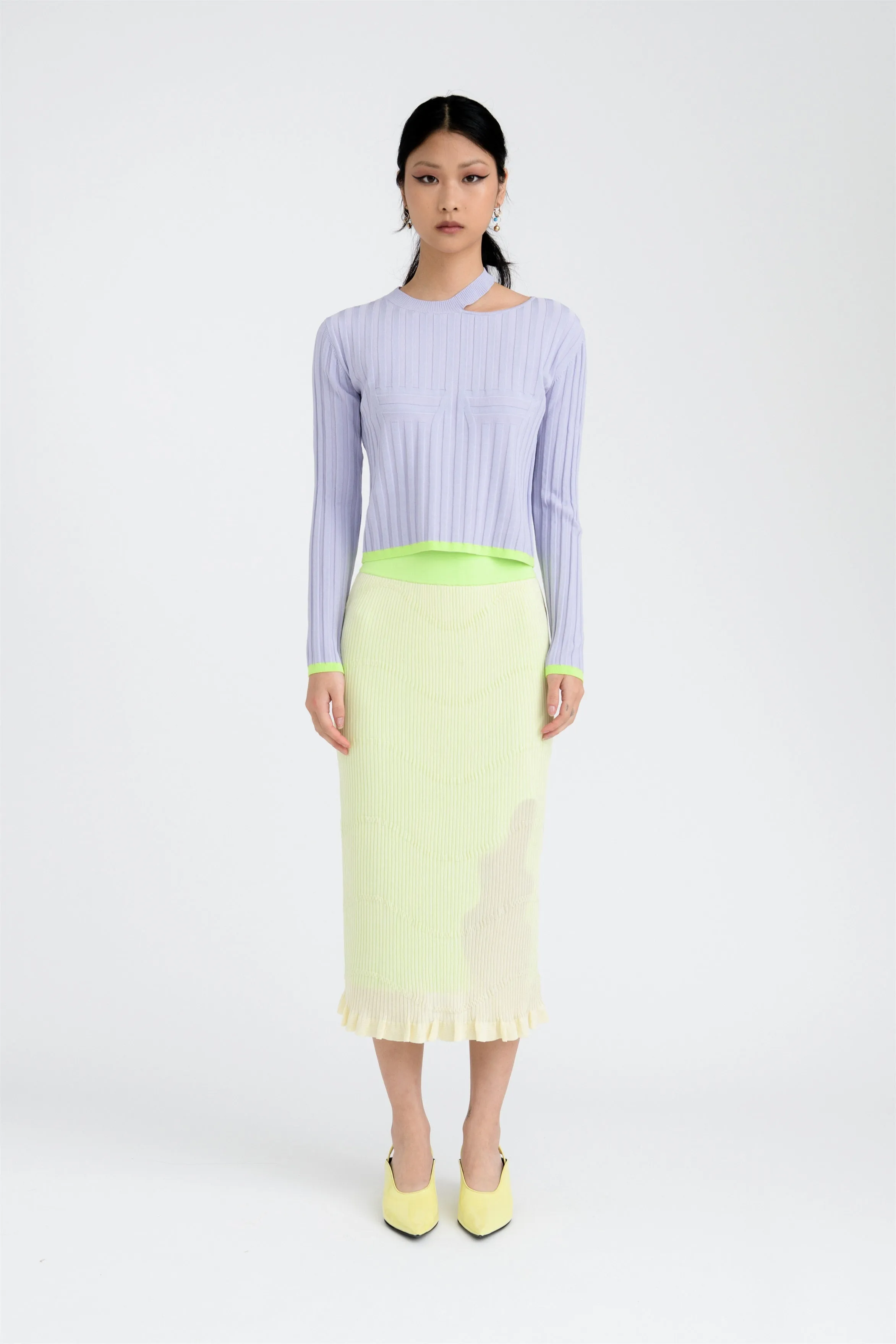 PIPE LONG SLEEVE CROPPED TOP BondedHemline Snag Proof Weave