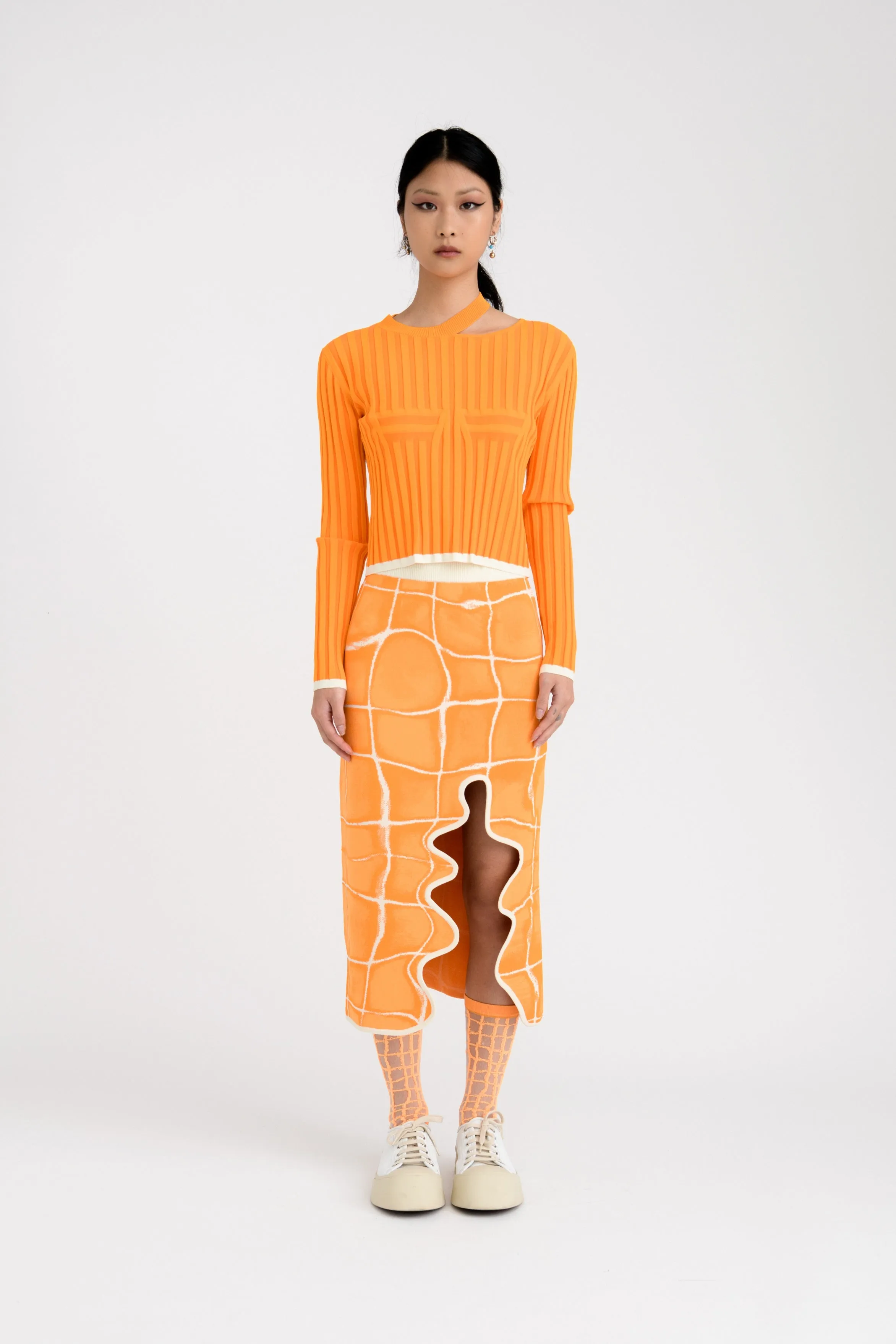 Fashionable Style PIPE LONG SLEEVE CROPPED TOP