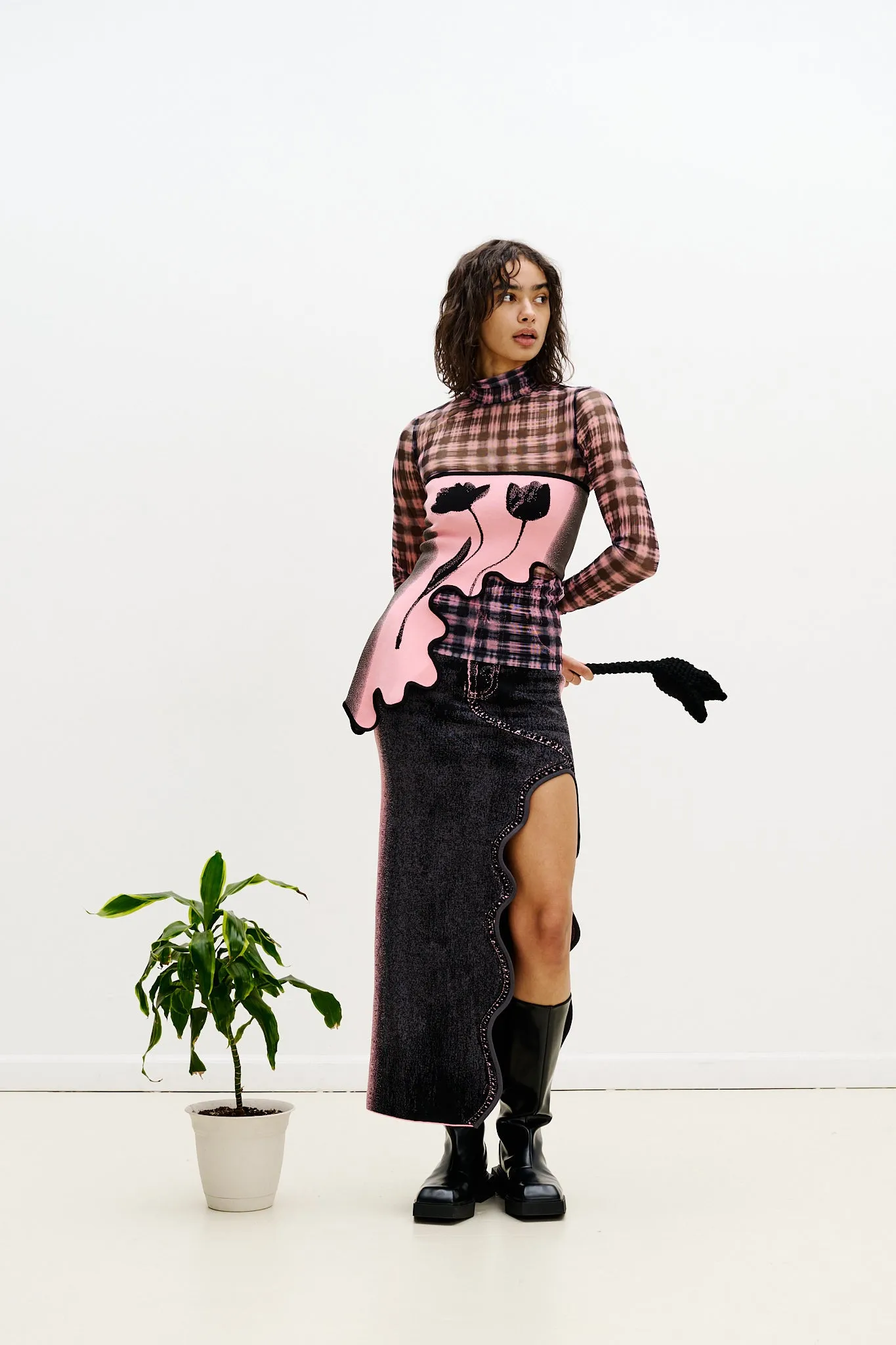 Ribbed Trim POMELO WAVY BRA TOP