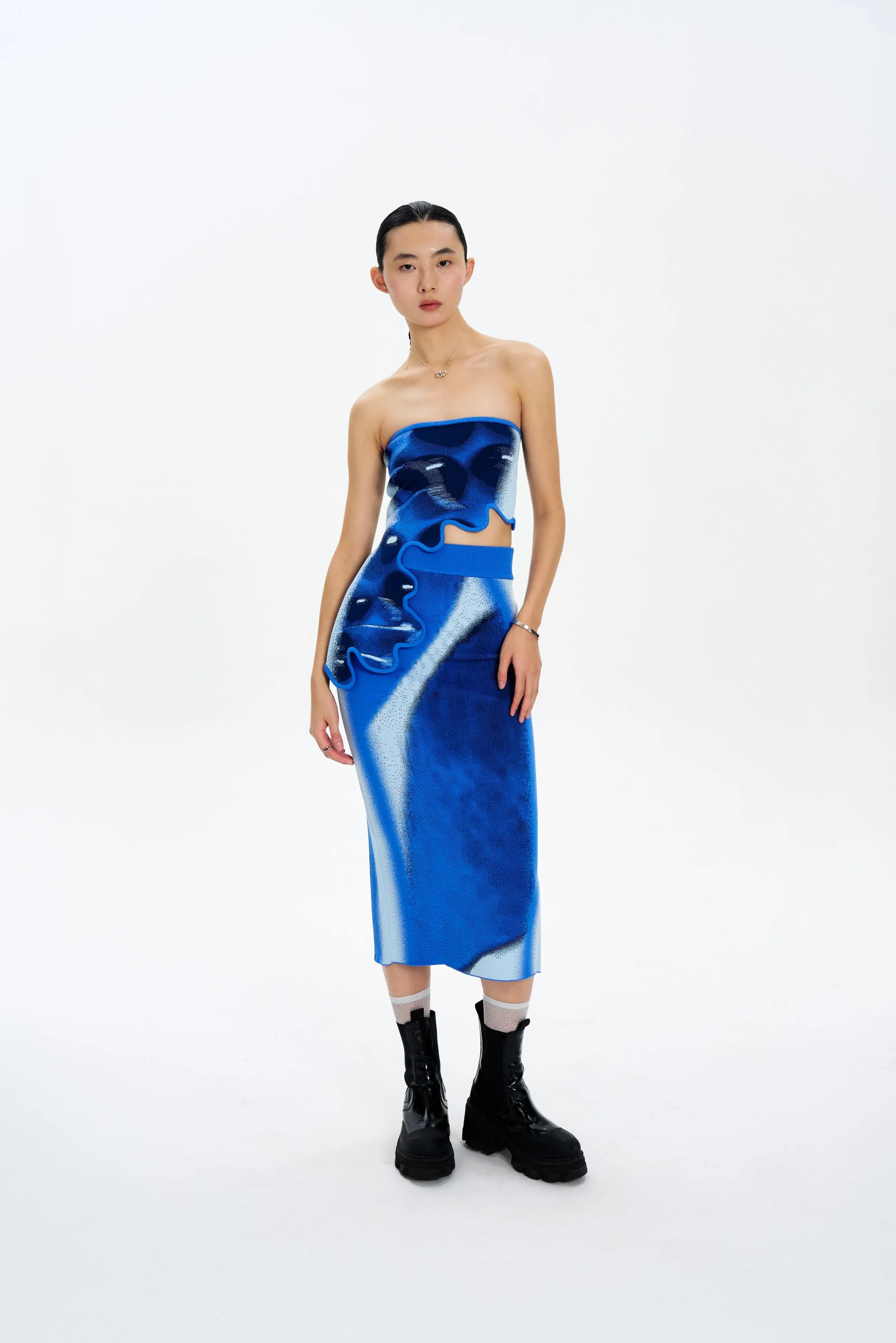 POMELO WAVY BRA TOP Zero Waste Cut Pattern Ribbed collar