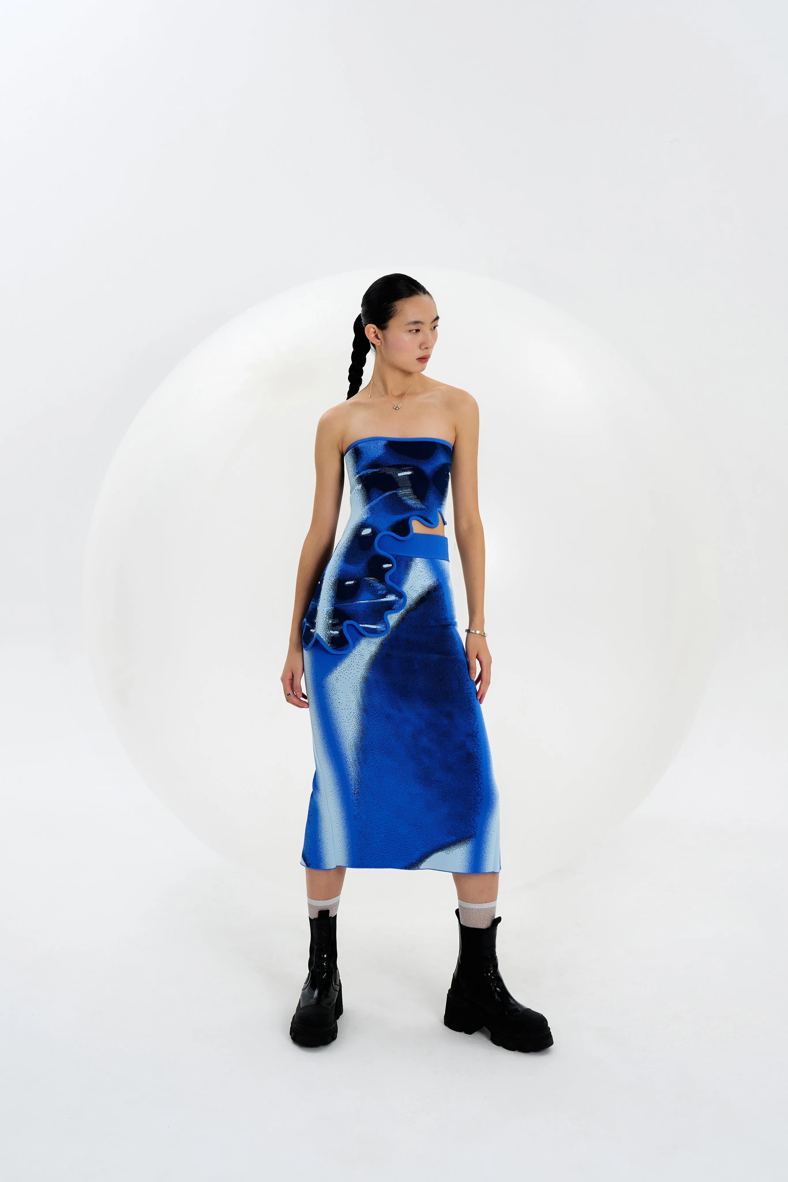 Reflective Logo Detail MultiPanelConstruction POMELO WAVY BRA TOP