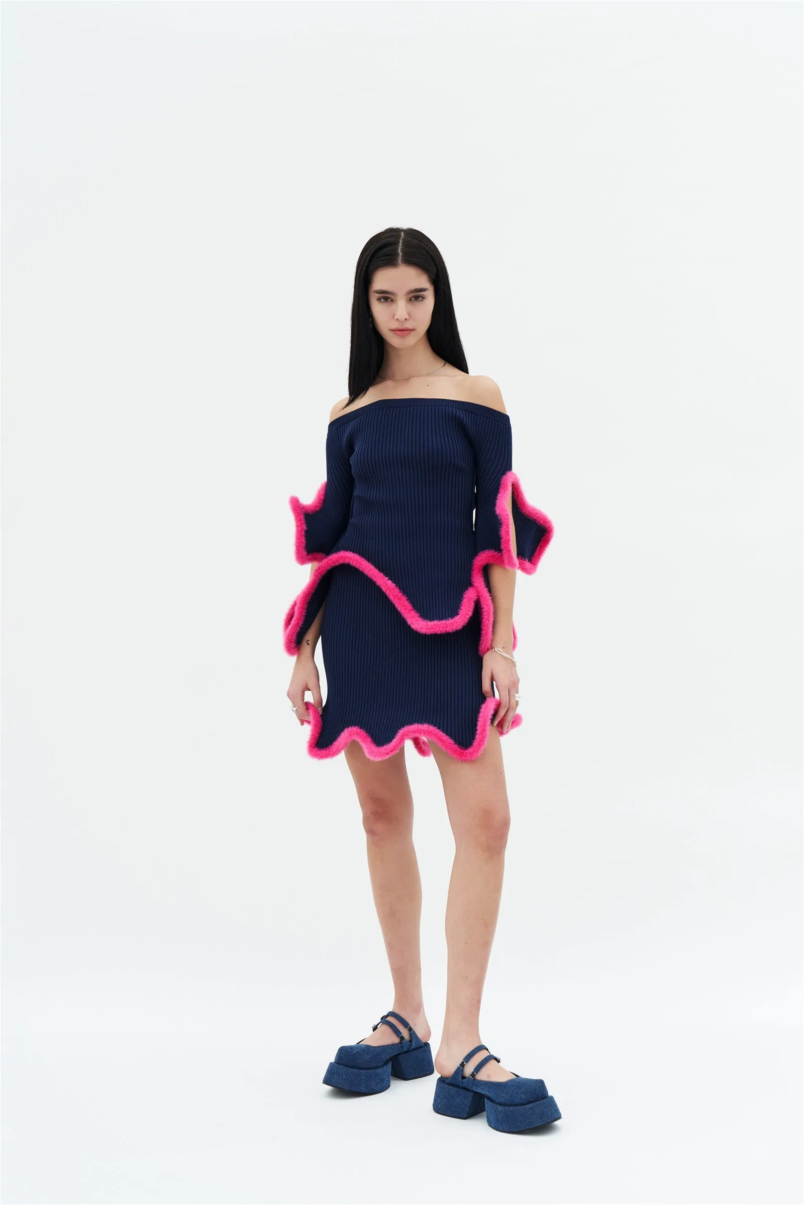 Perfect Layer OdorResistantFinish DORI 3D WAVY MINI SKIRT