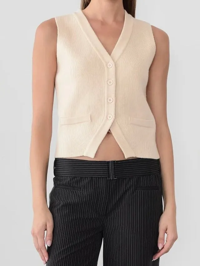 Julia Button Vest Sophisticated Comfort