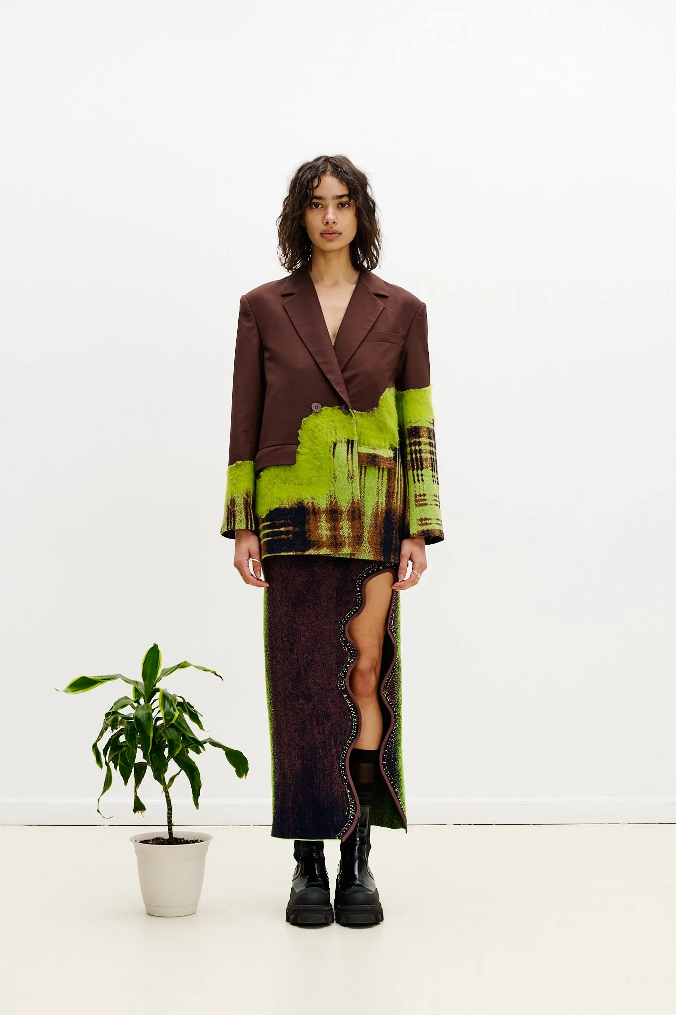 YASMIN NEEDLE PUNCH BLAZER Durable Zipper