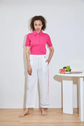 SUGAR COTTON STRAIGHT TROUSER white Compact Fit