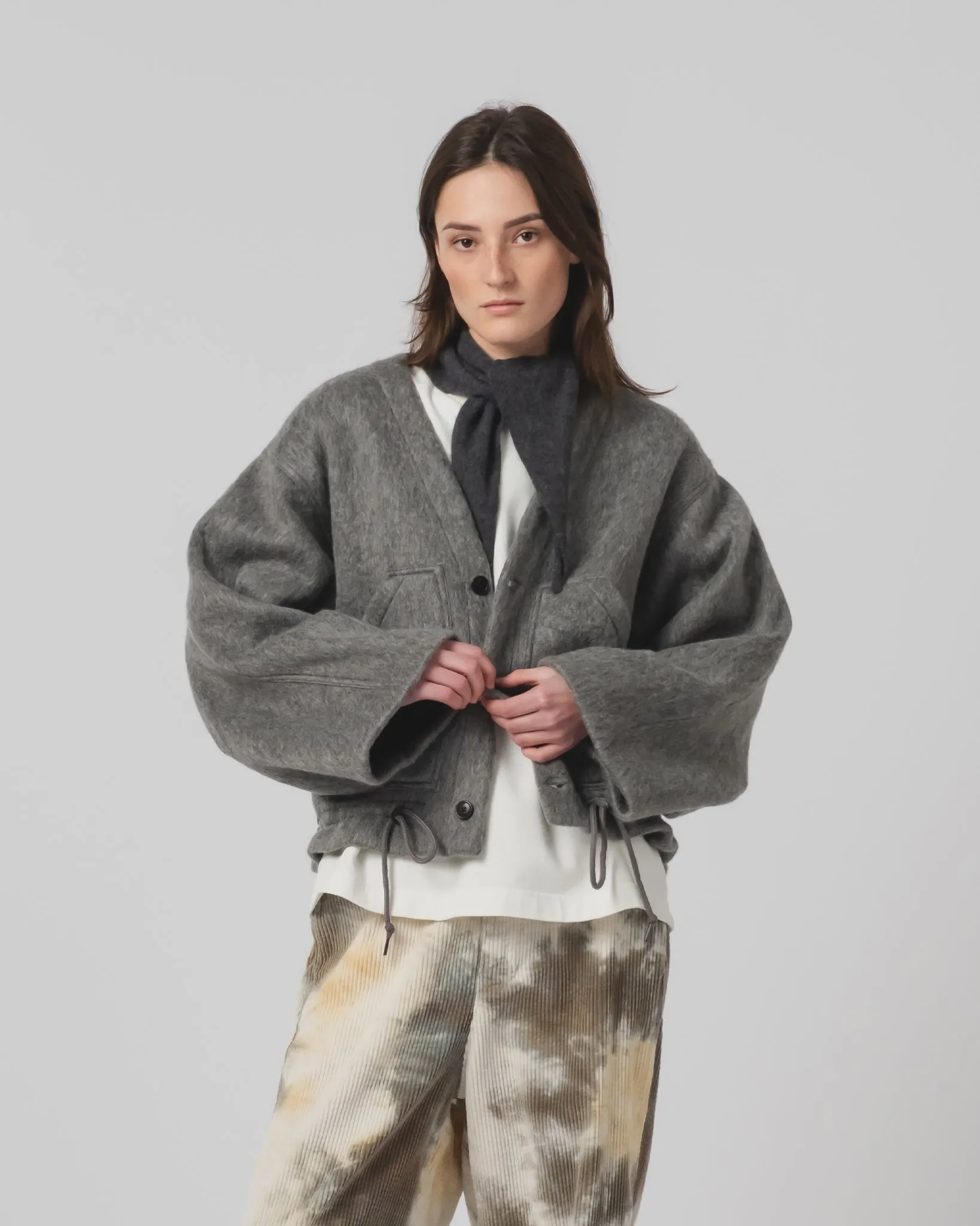 Thermal Retention Layer High Collar Options G.o.D Reactor Jacket Mohair Fleece Asphalt