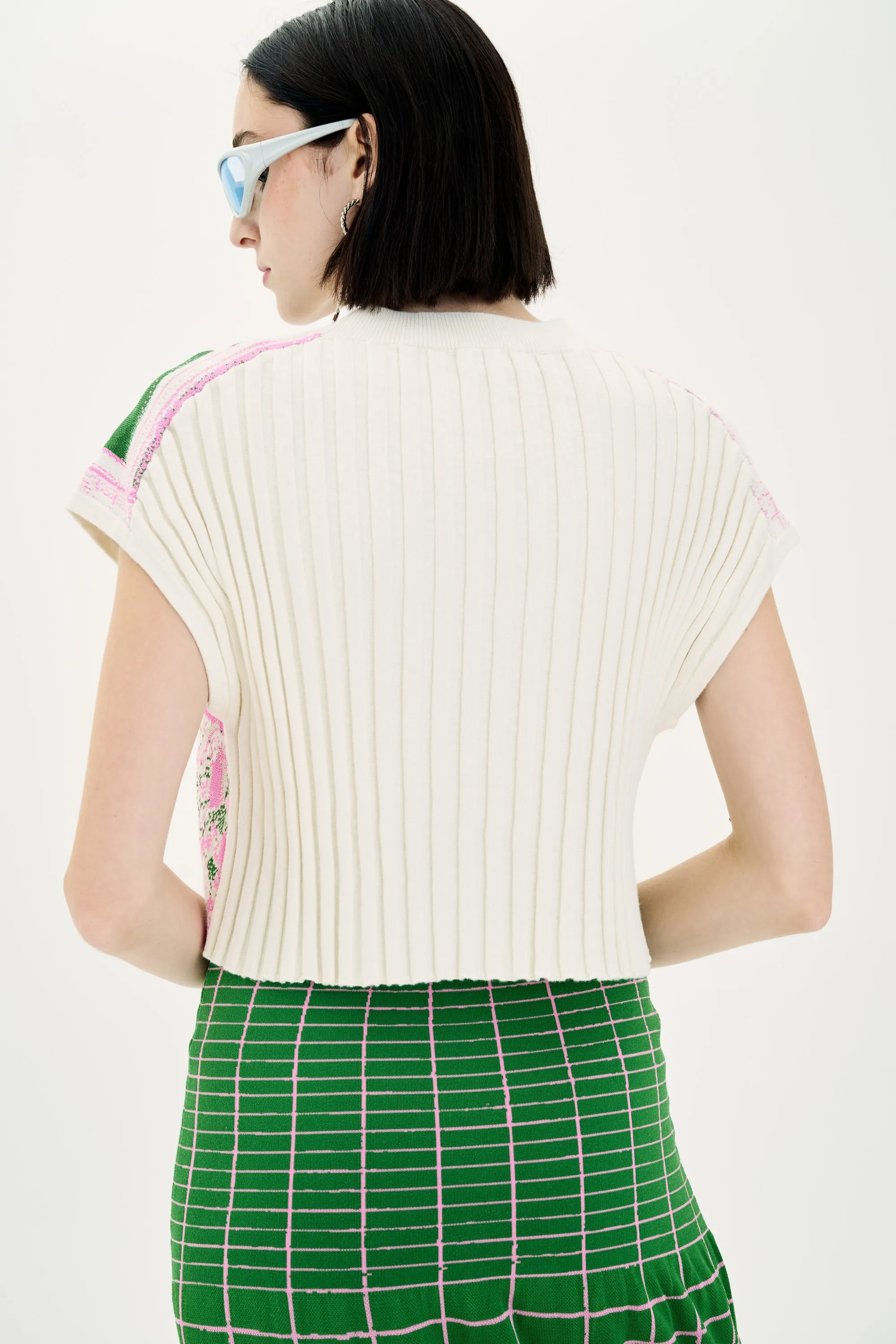 Wear Resistant Fabric AntiOdorTechnology RABENDA TREE PRINT BOXY CROPPED TOP