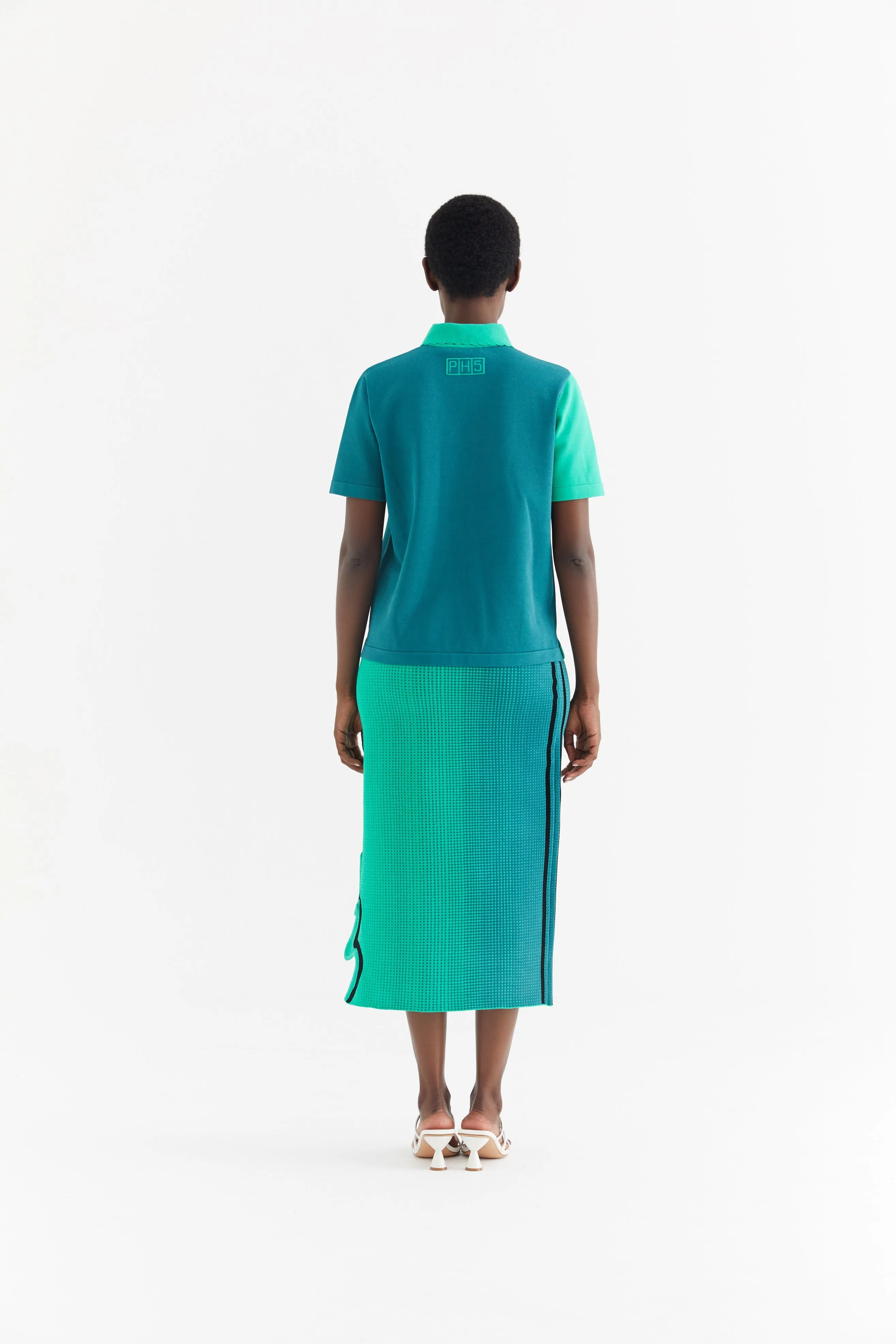 RAGO WAVY MIDI SKIRT Contoured Panel Design