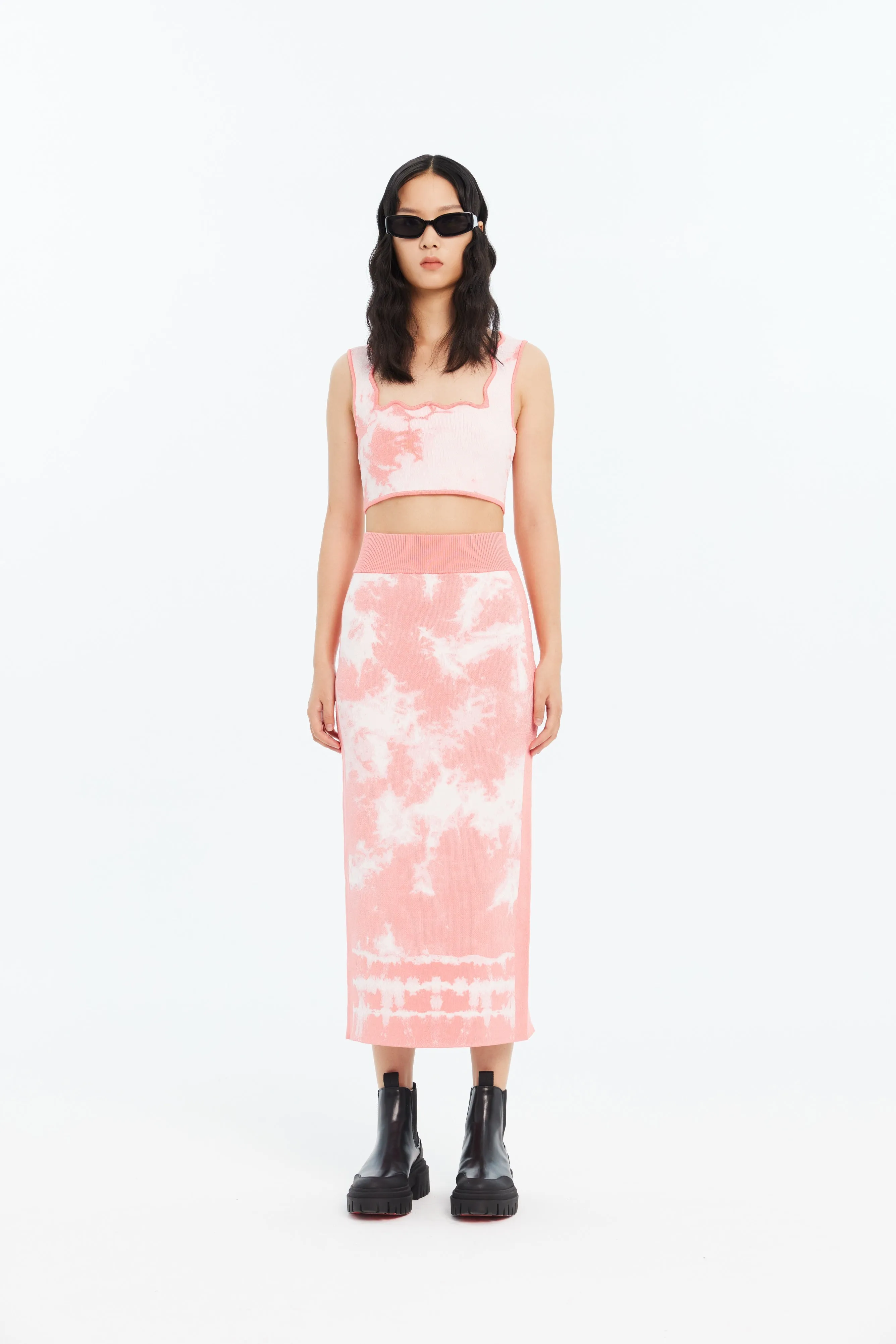 REESE ECO "TIE DYE" MIDI SKIRT Fit Flex Durable Hemming