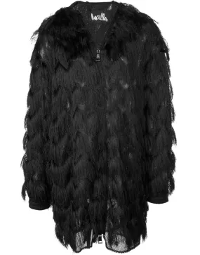High End Look Wrinkle Free Exterior FRINGED COAT