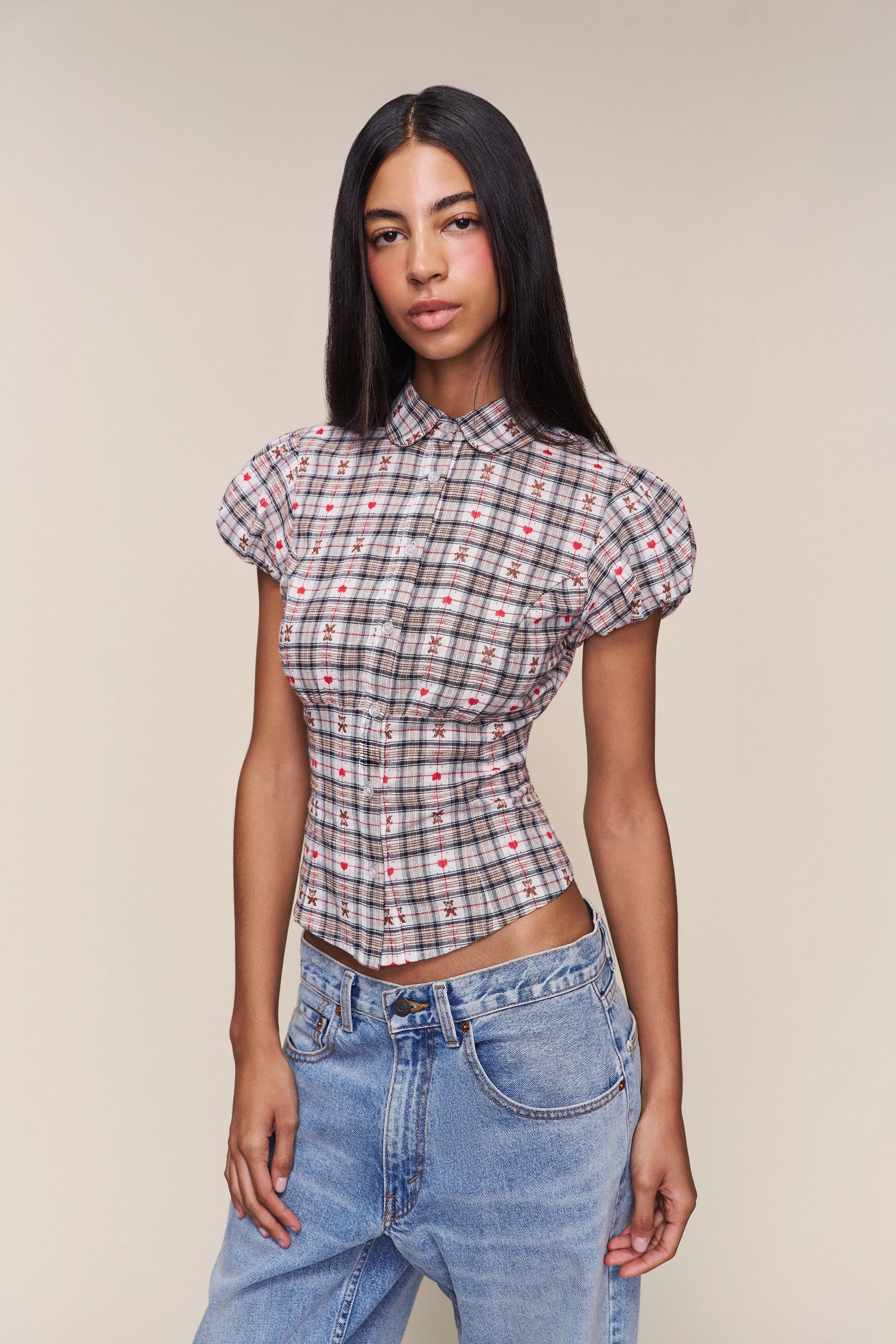 SoftTouchFinish QuickDry Texture Liana Plaid Top