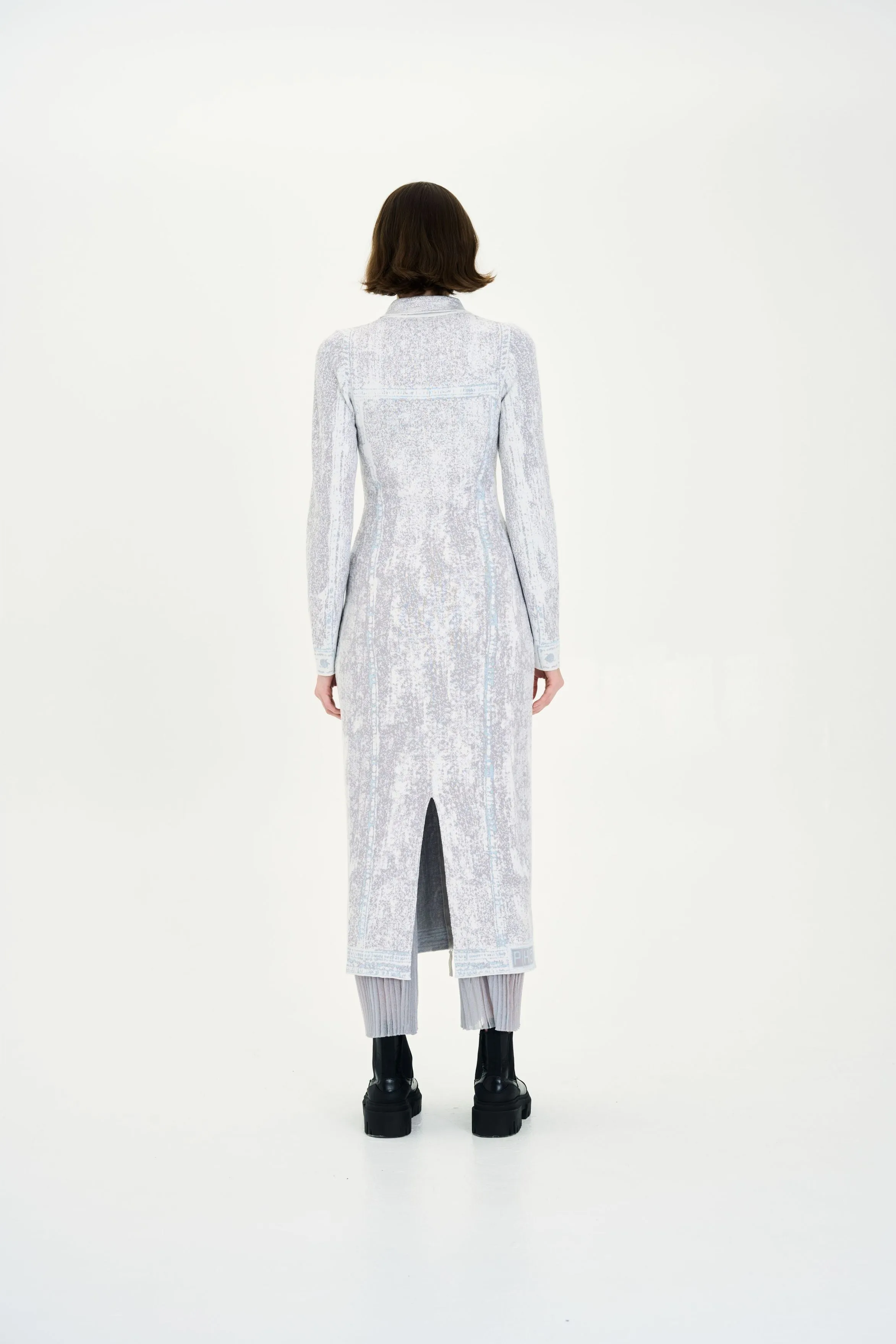 SUSAN DENIM PRINT LONG JACKET Smooth Glide Fasteners