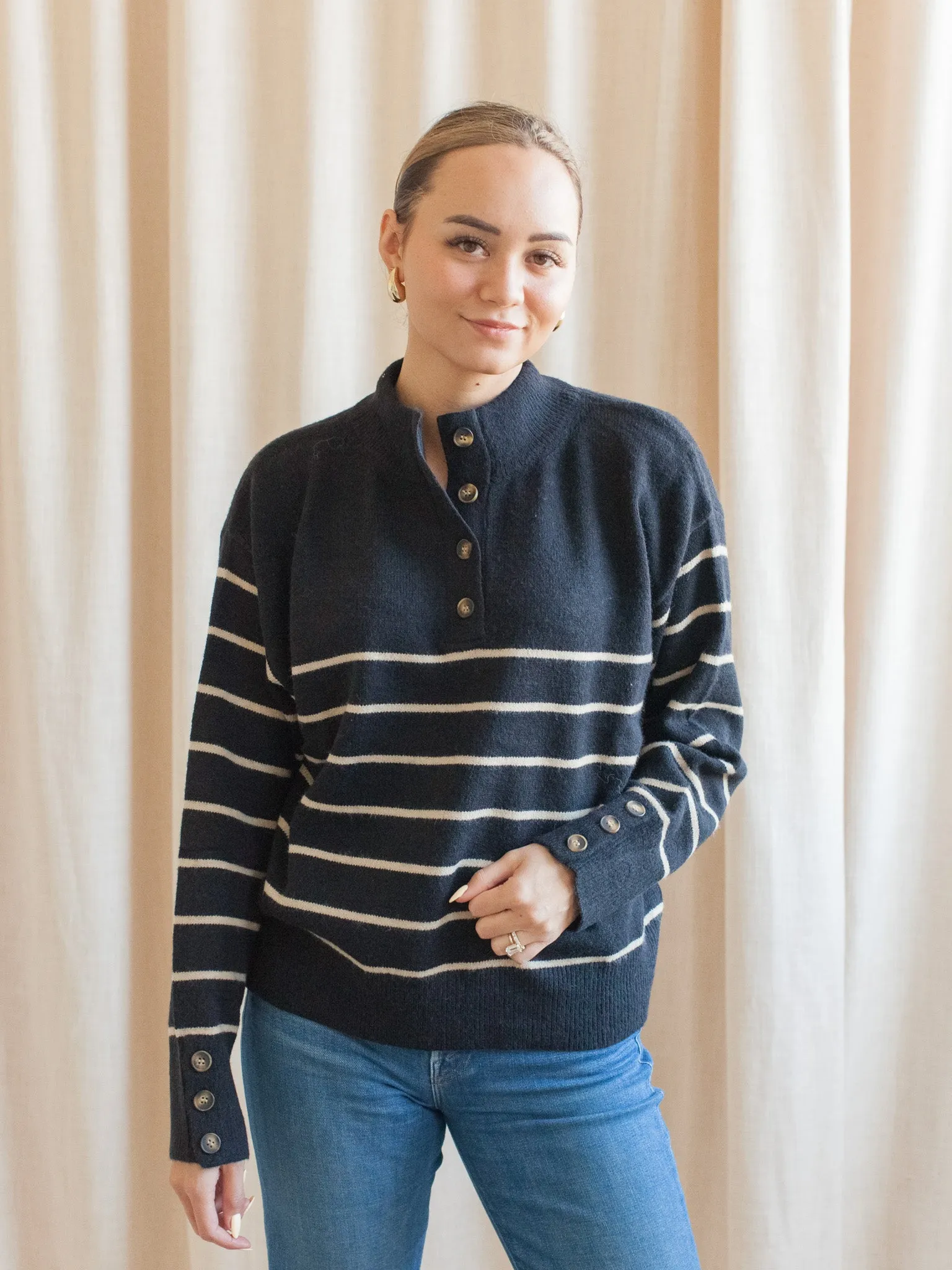 Marlow Button Up Sweater Perfect Knit Non Restrictive Cut