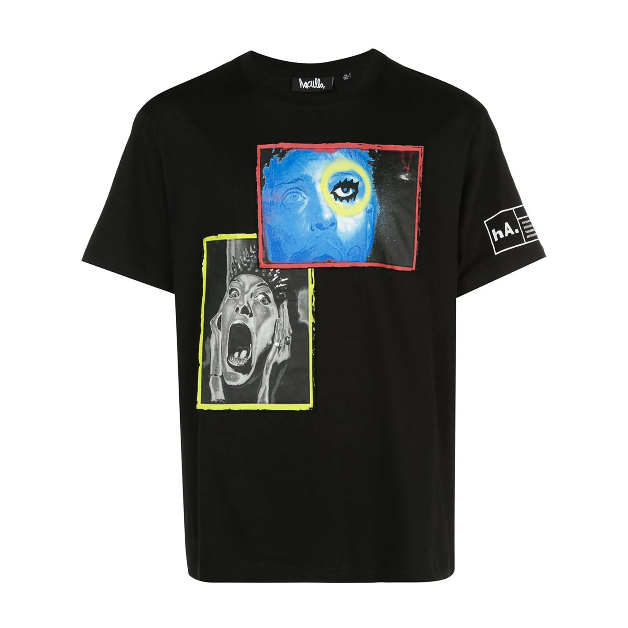 Simple and Chic Relaxed Flex OVERLAP STANDARD TEE BLACK