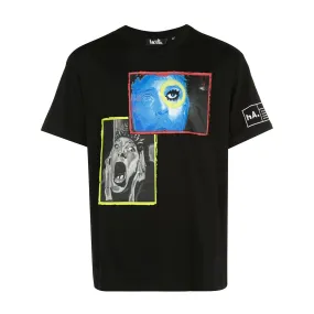 Simple and Chic Relaxed Flex OVERLAP STANDARD TEE BLACK