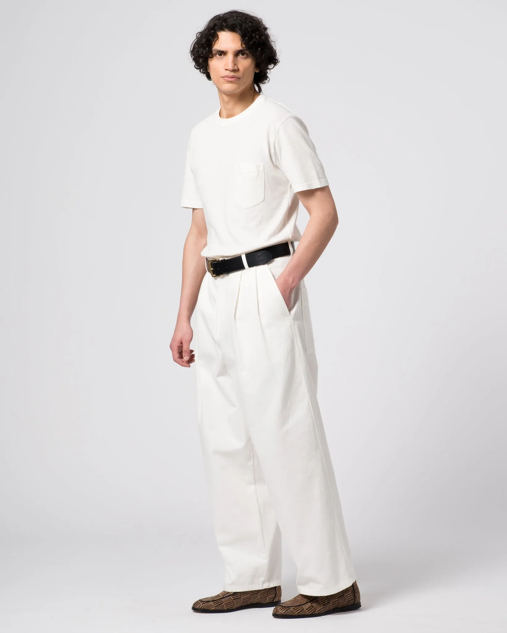 Weekend Comfort Wear Evergreen Basic Pocket T Cotton Hemp White