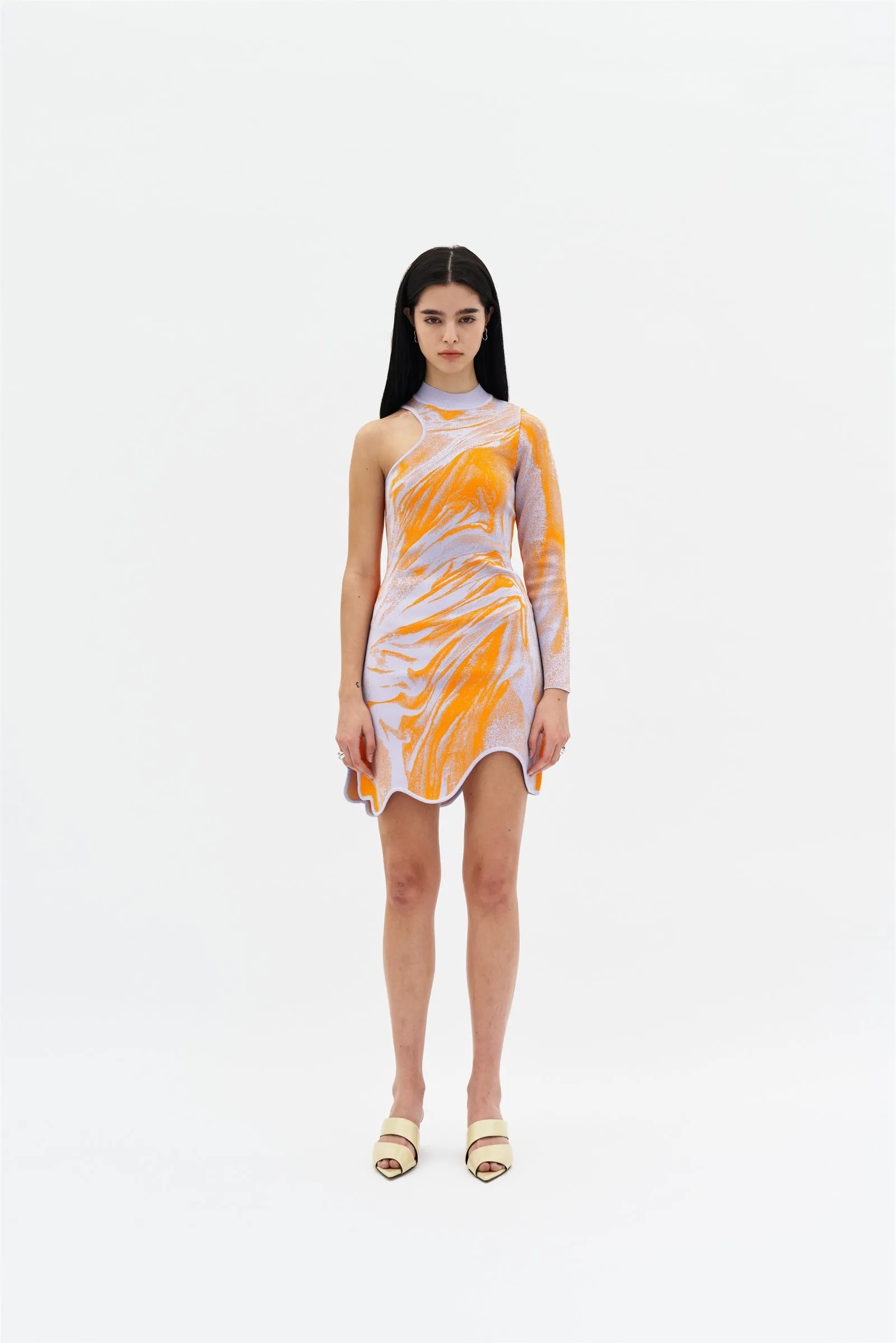 REX ONE SLEEVE WAVY DRESS Minimalist Style Vintage Style