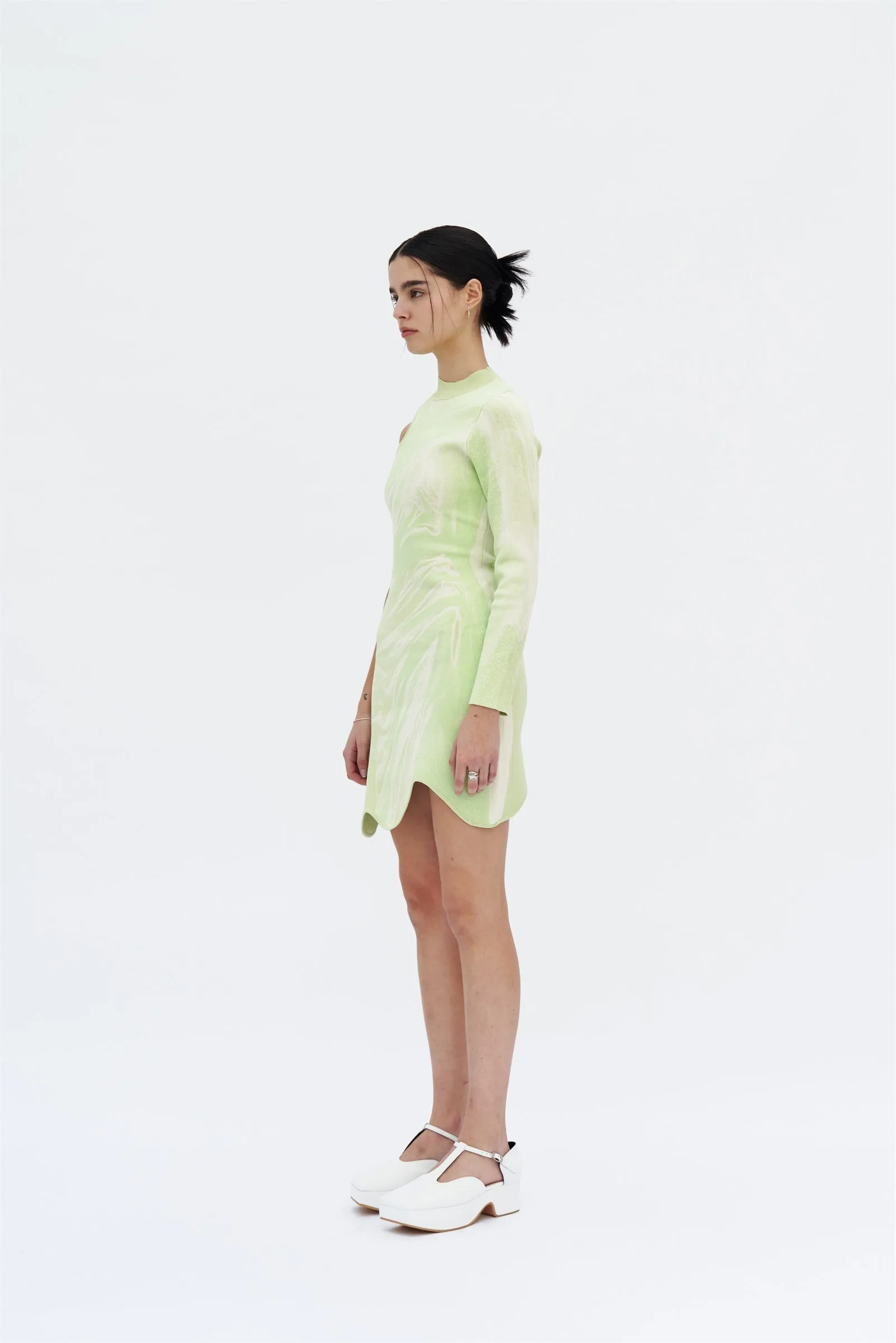 Feminine fit-and-flare silhouette REX ONE SLEEVE WAVY DRESS