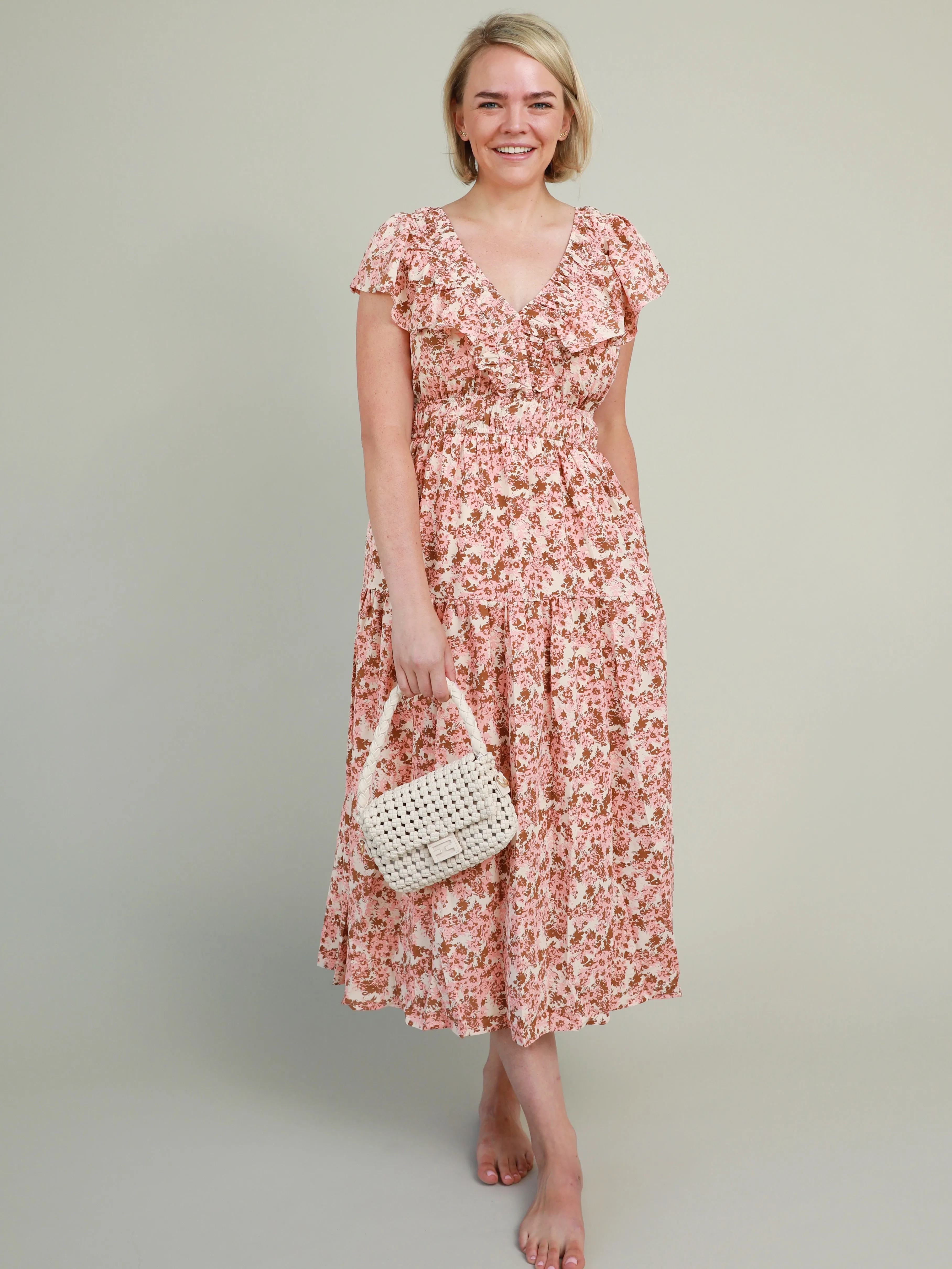 Watercolor Midi Dress Soft Feel Eco Friendly