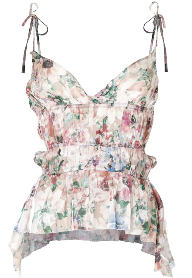 CINCHED TOP FLORAL Evergreen Functional Fashion