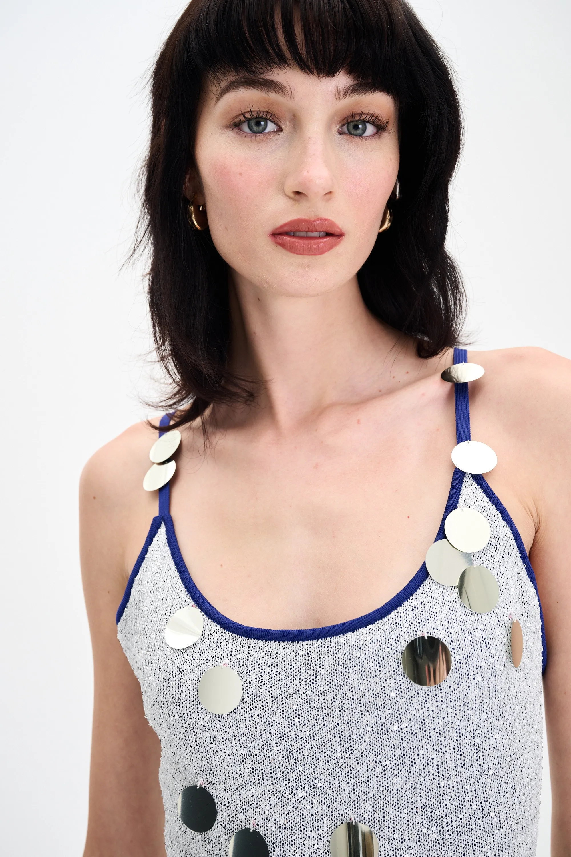 BINDI SEQUINS DRESS Striped-Pattern Cozy Wearable