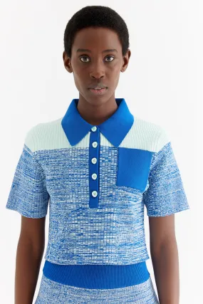 Bound Edges Soft Wool RONIN CROPPED POLO SHIRT