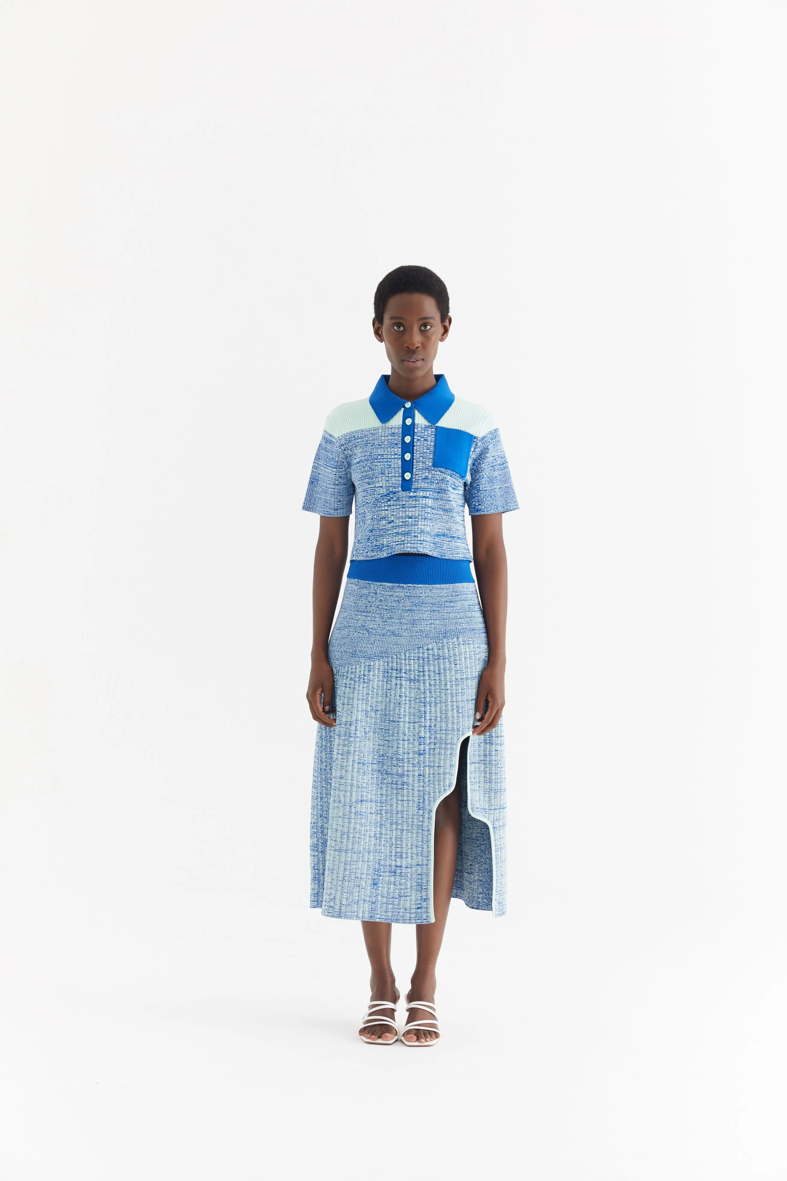 RONIN CROPPED POLO SHIRT TwoToneEffect SoftTouchFinish