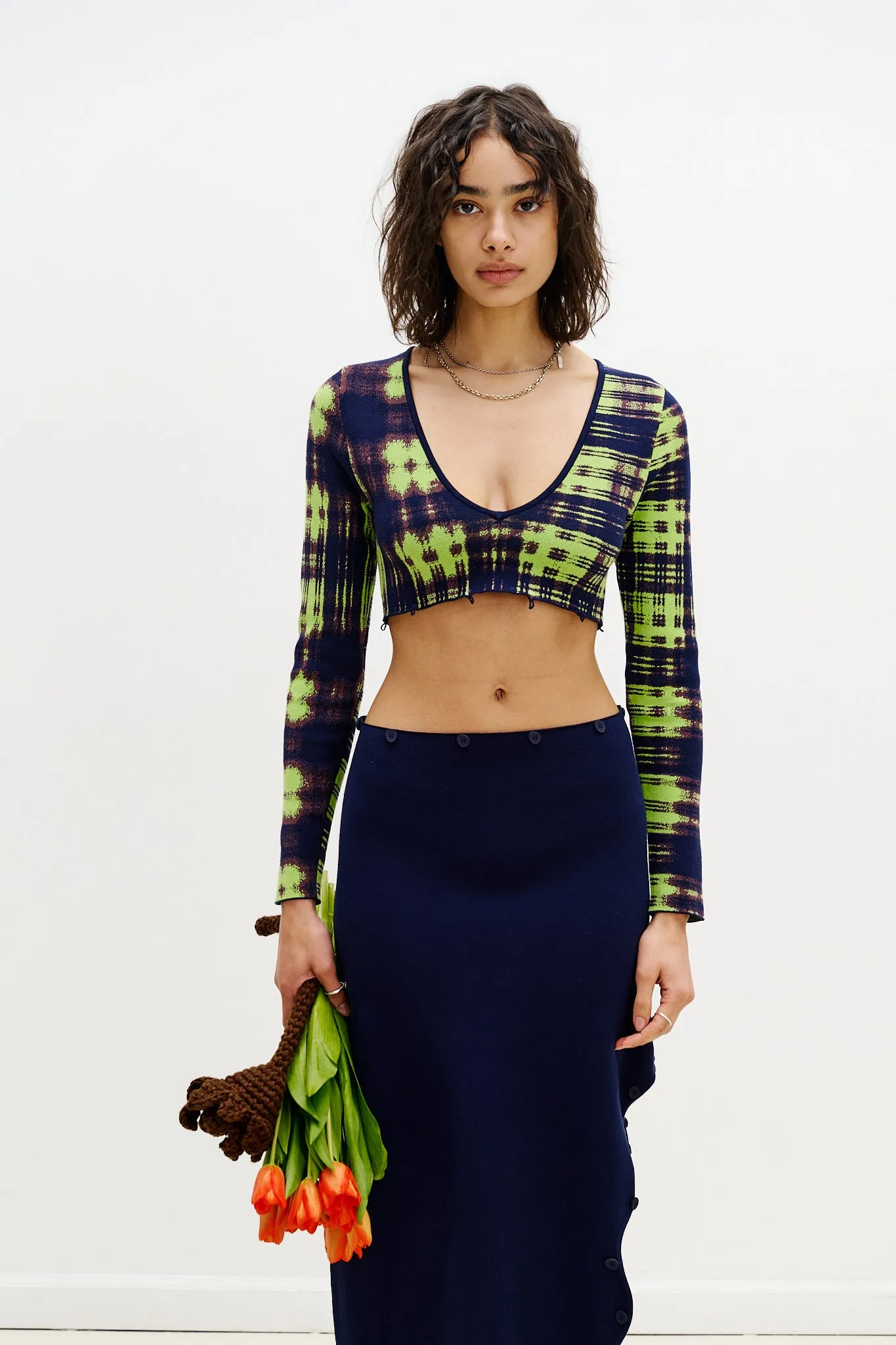 Timeless Edge ROSIE COLORBLOCK V-NECK LONG DRESS