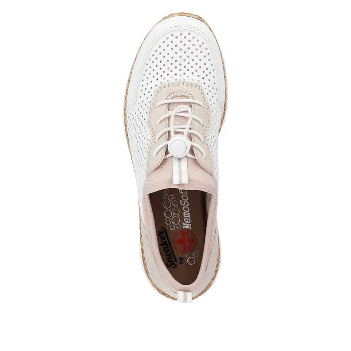 Stable Move Womens Rieker Nikita 86 in Weiss/Perle/Rose Silver