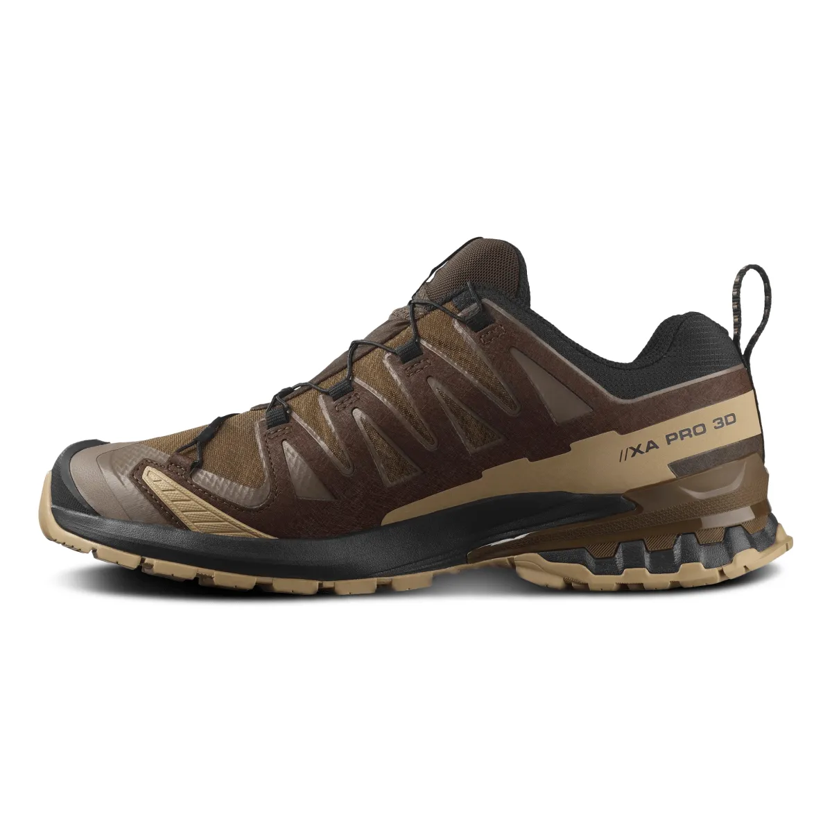 Moisture Wicking Fabric Effortless Walk Salomon Men's XA Pro 3D V9 Gore-Tex Dark Earth/Desert Tan/Black